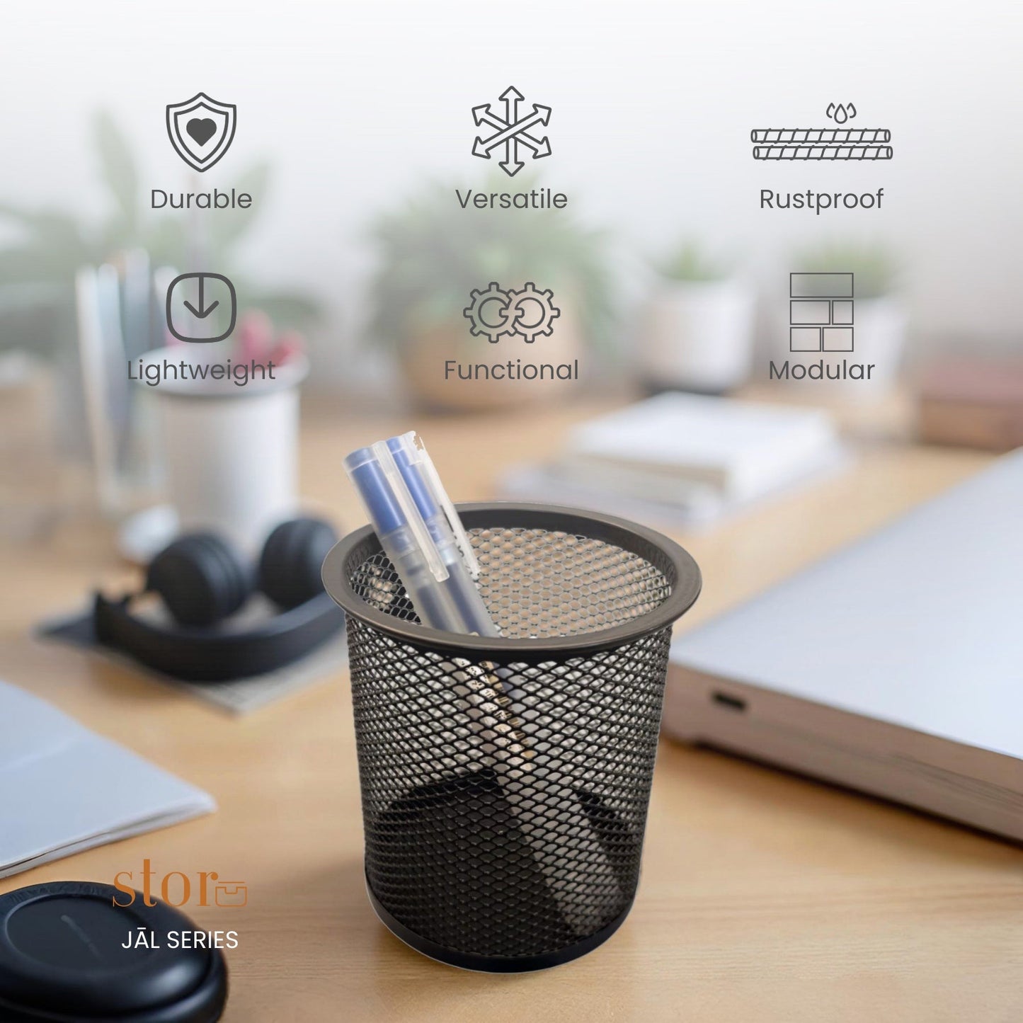 Round Mesh Stationery Organiser