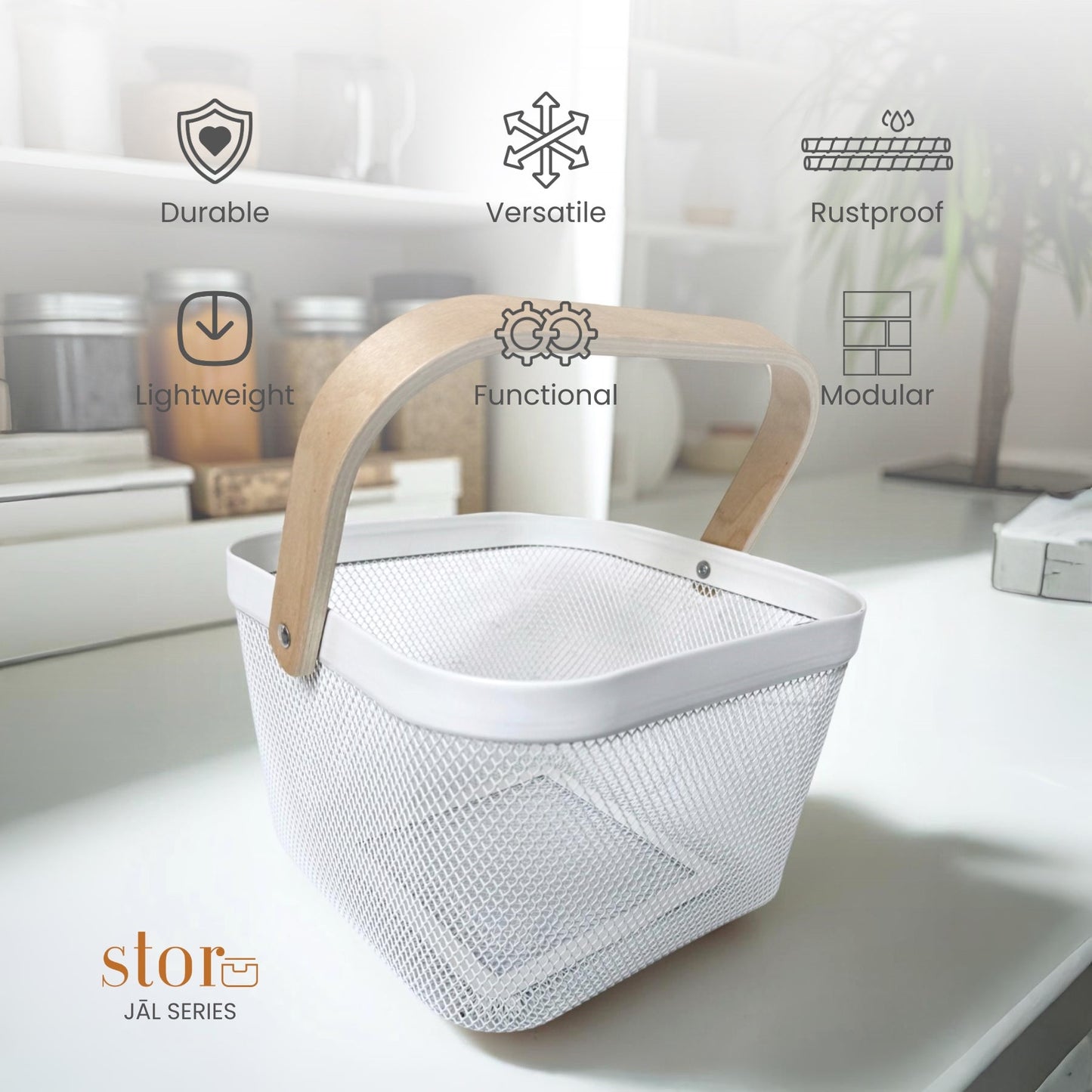 Square Mesh Storage Basket