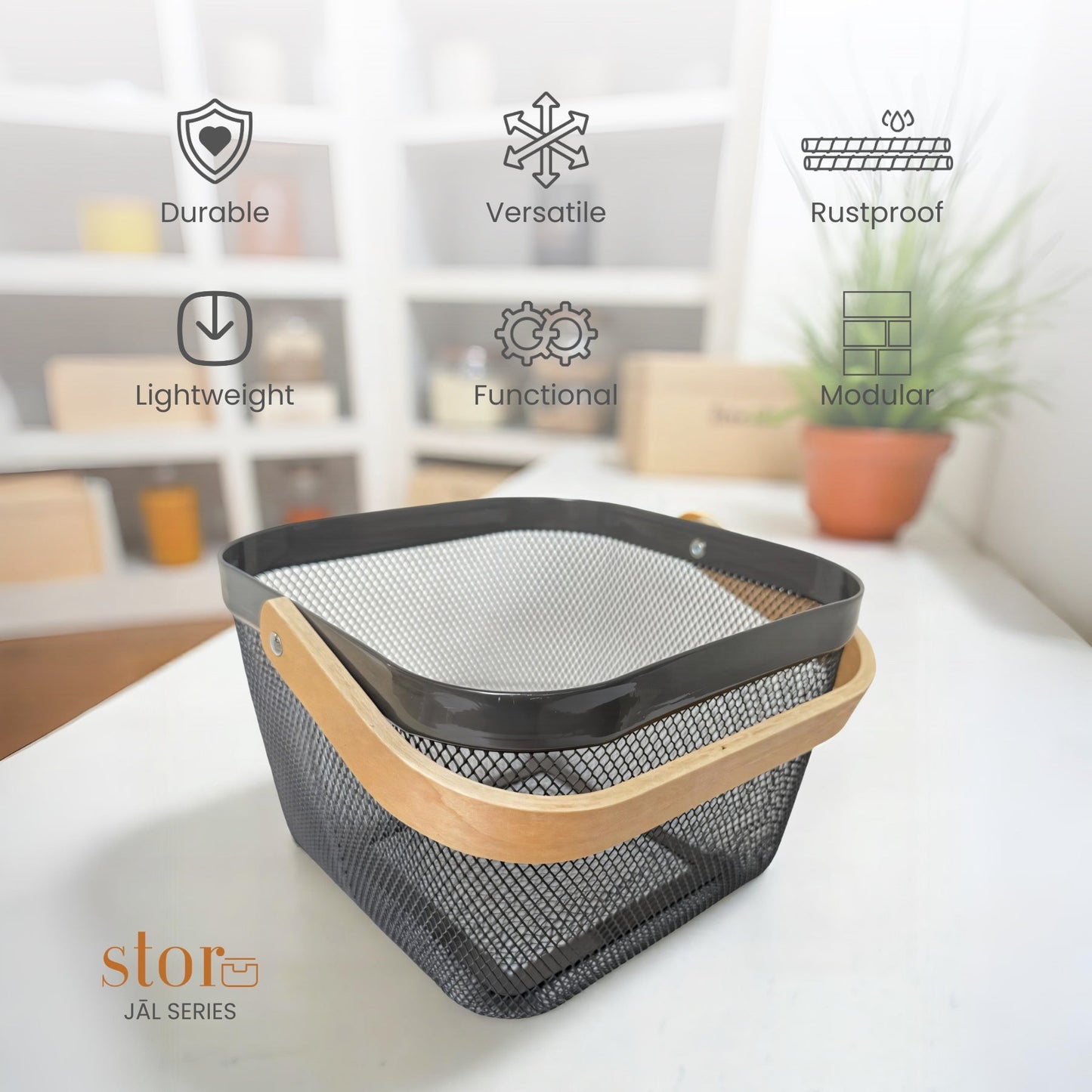 Square Mesh Storage Basket