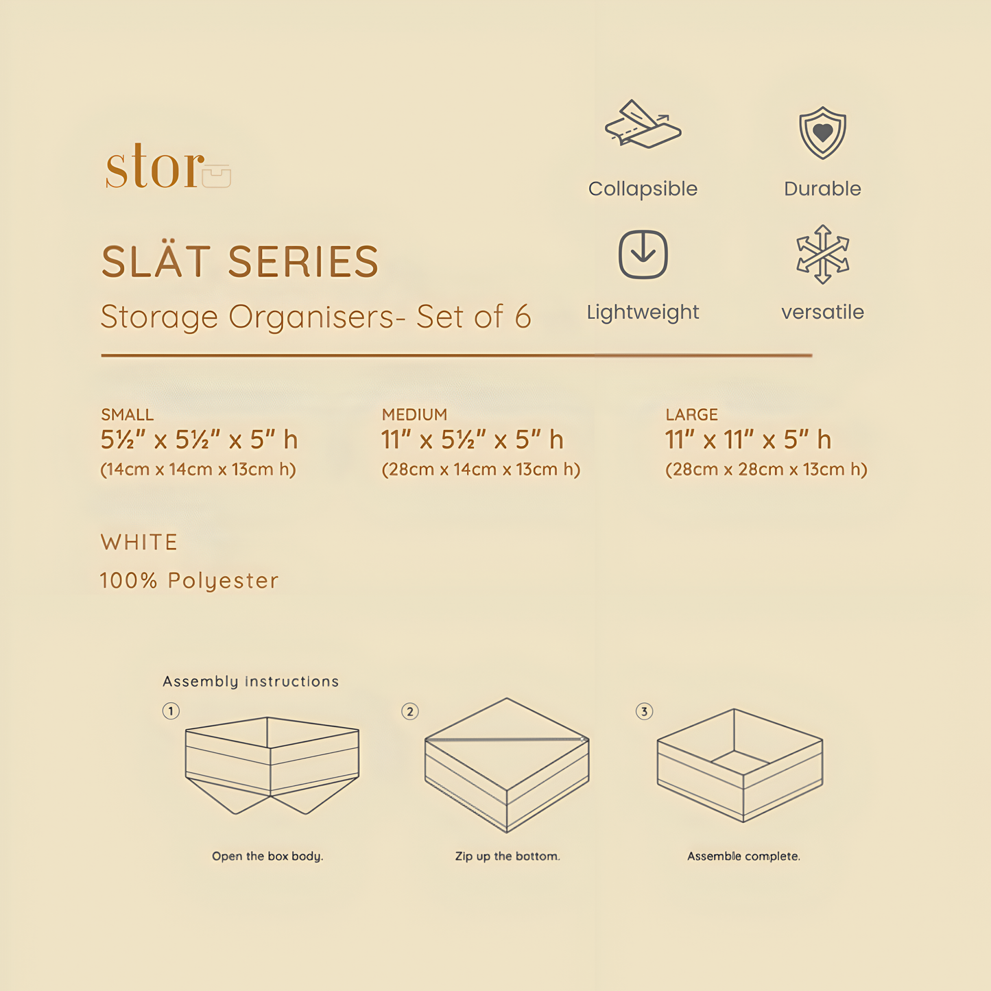Storage Organisers- Set of 6
