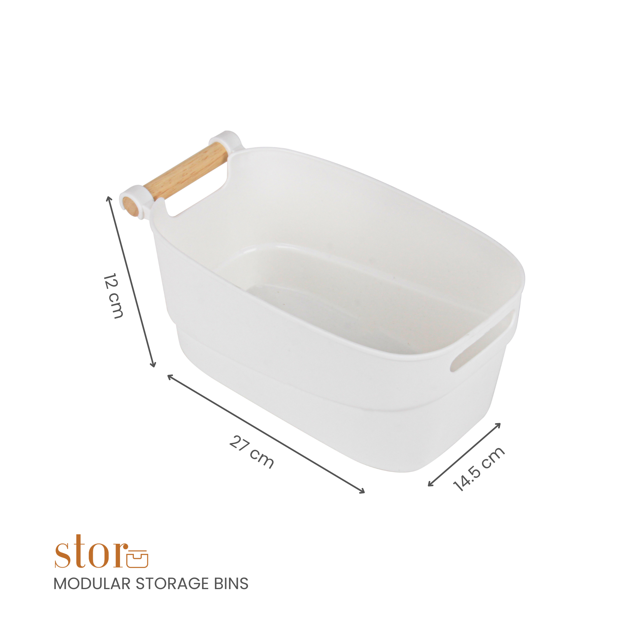 Storage Bin with Wooden Handle- 3.5L