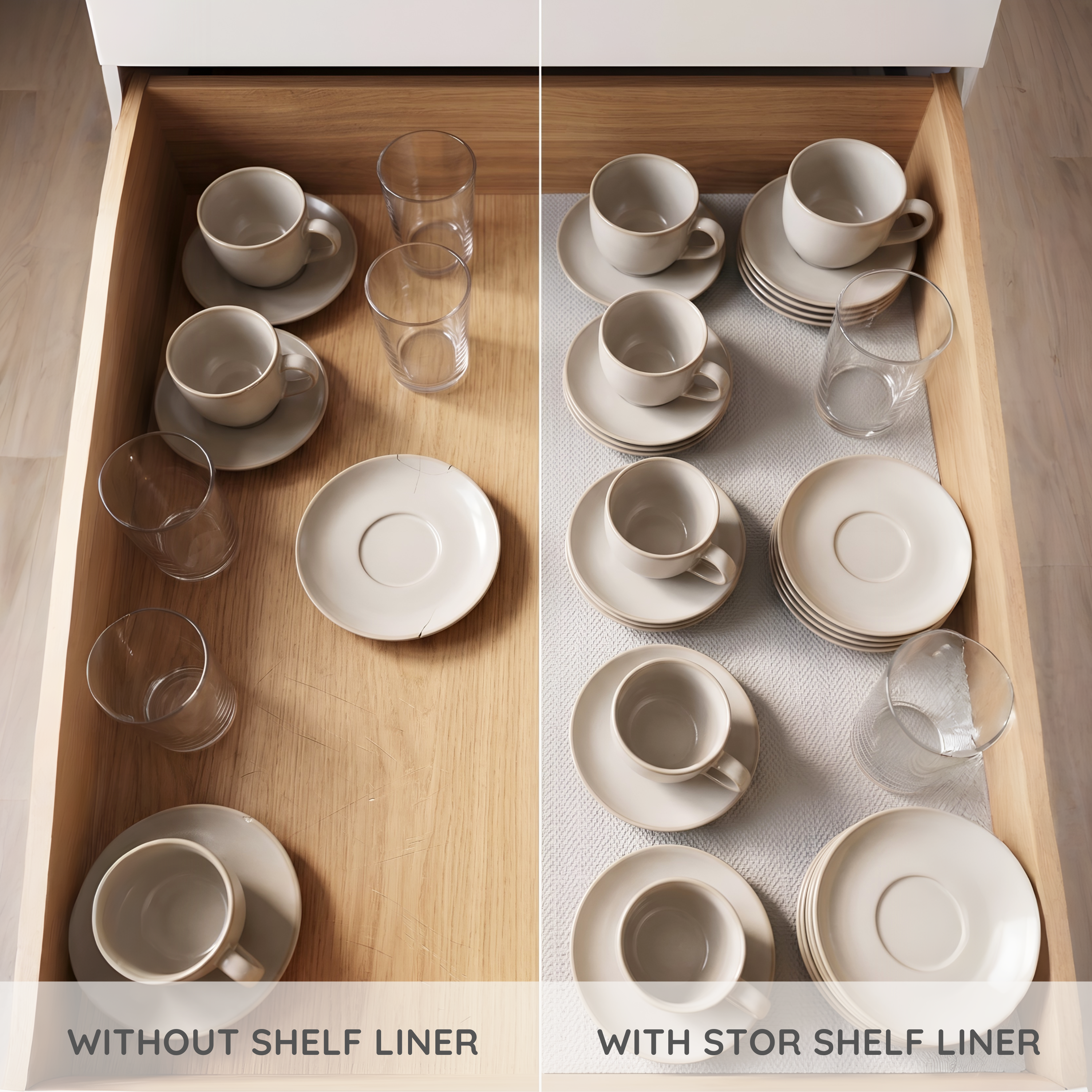 PVC Anti-Slip Shelf Liner- Taupe