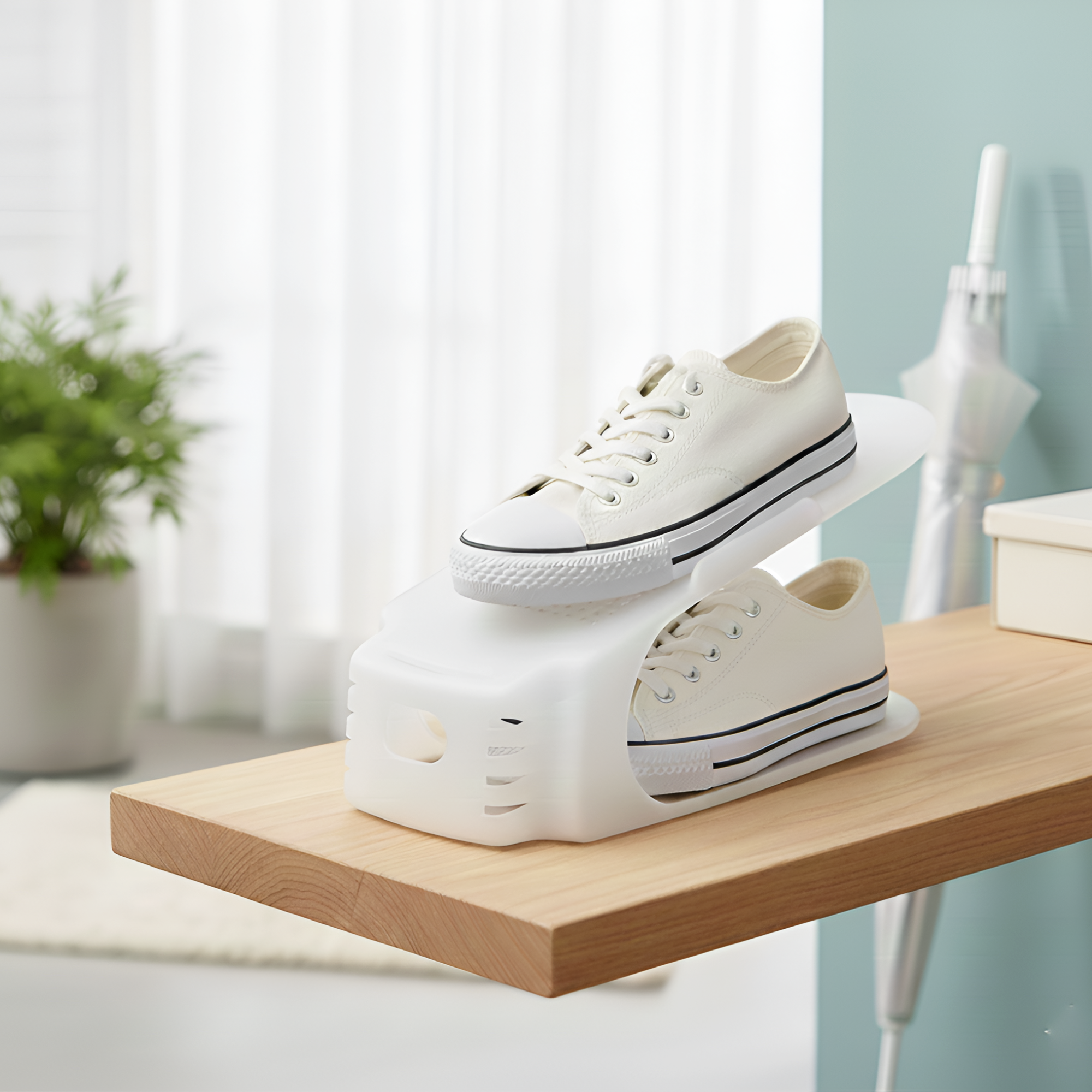 Frosted White Shoe Storage Rack- Set of 3