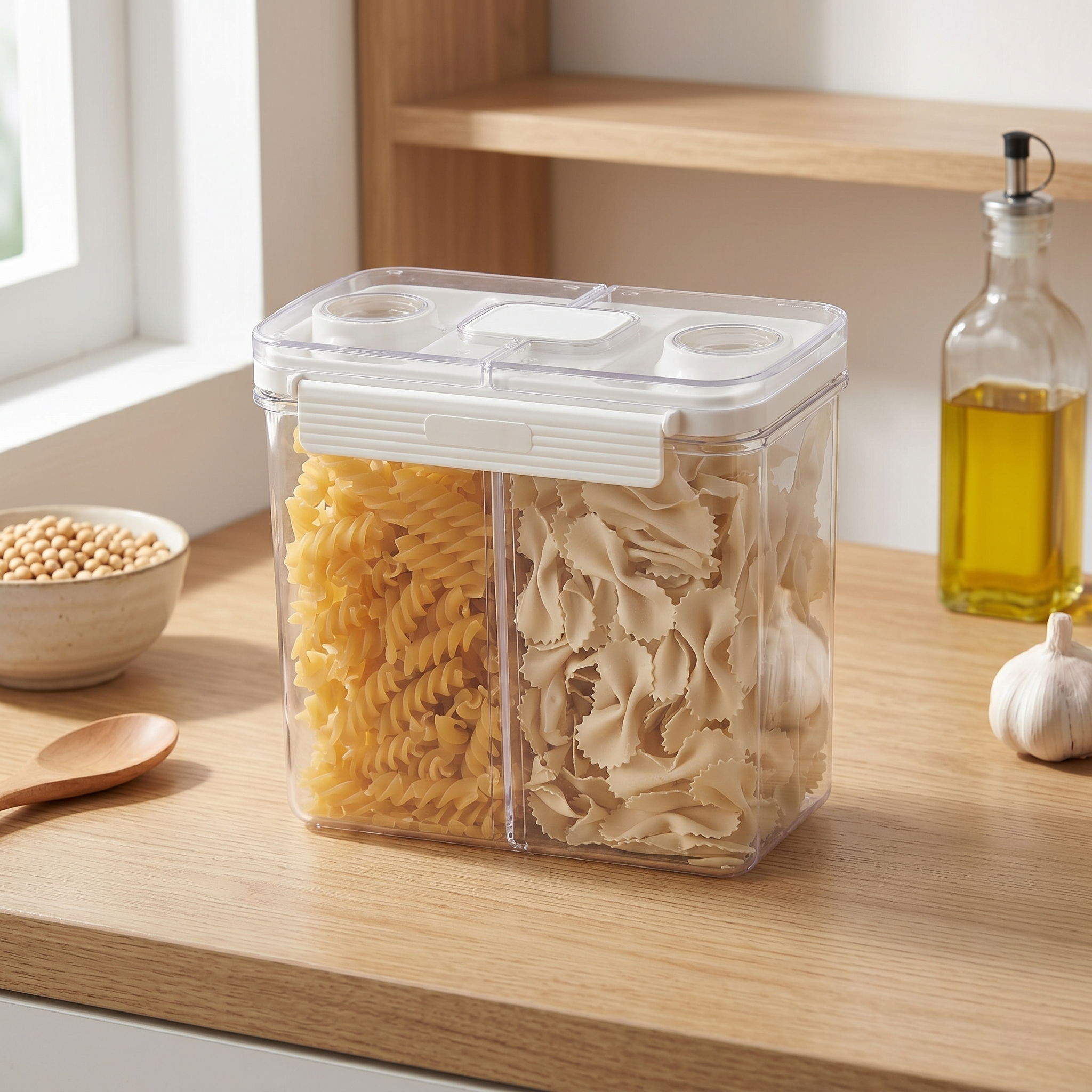 Dual Compartment Dry Food Storage Container- 3.2L
