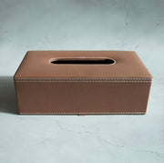 Umber Brown PU Leather Tissue Box - Rectangle
