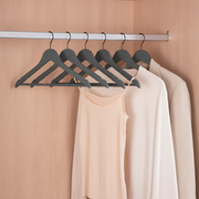 Wooden Shirt Hanger with Ribbed Bar- Ash Gray