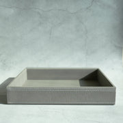 Stone Gray PU Leather Serving Tray - Medium