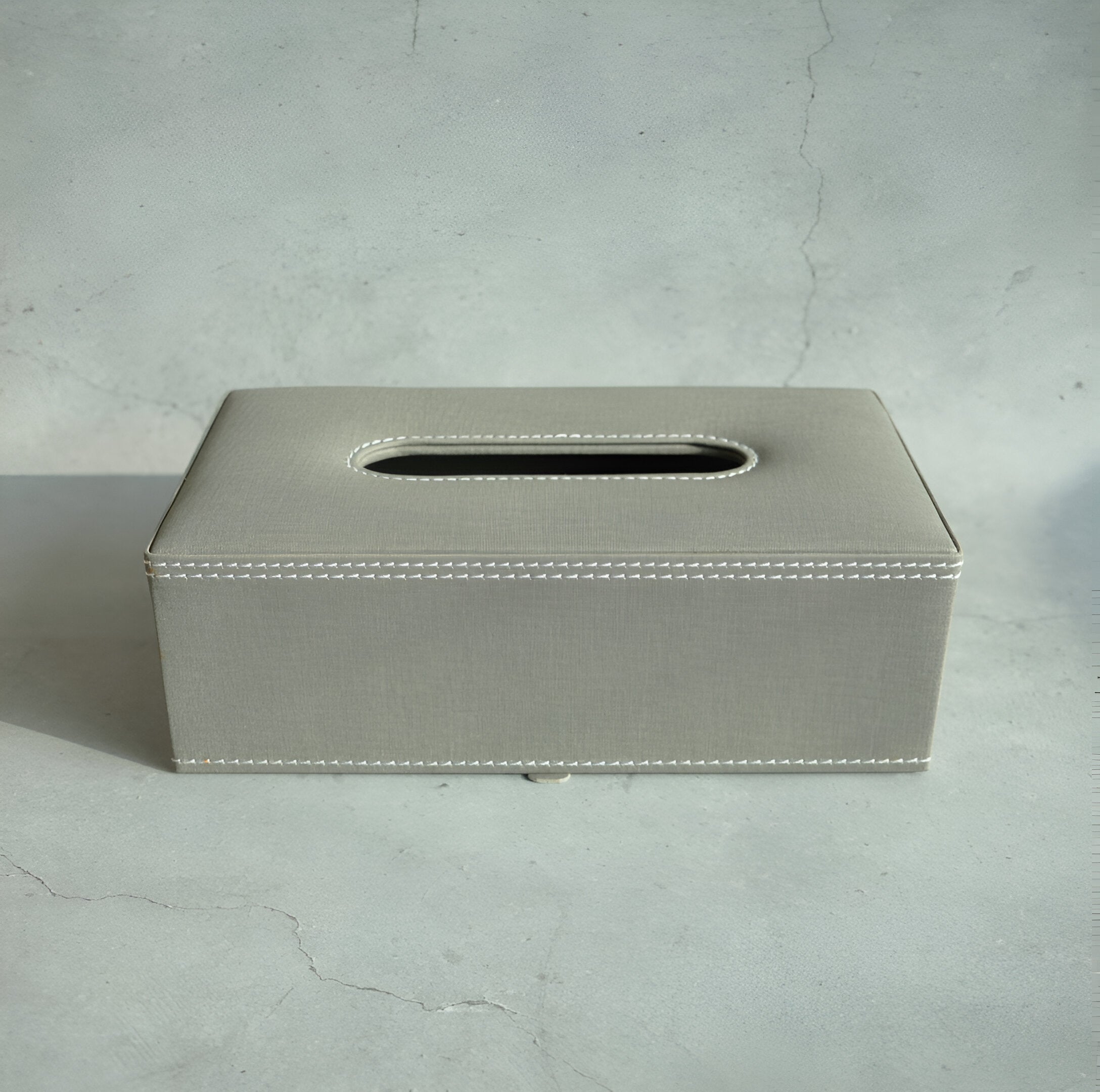 Stone Gray PU Leather Tissue Box - Rectangle