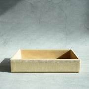 Sand Beige PU Leather Serving Tray - Small