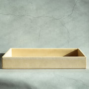 Sand Beige PU Leather Serving Tray - Large
