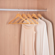 Wooden Shirt Hanger with Ribbed Bar- Natural