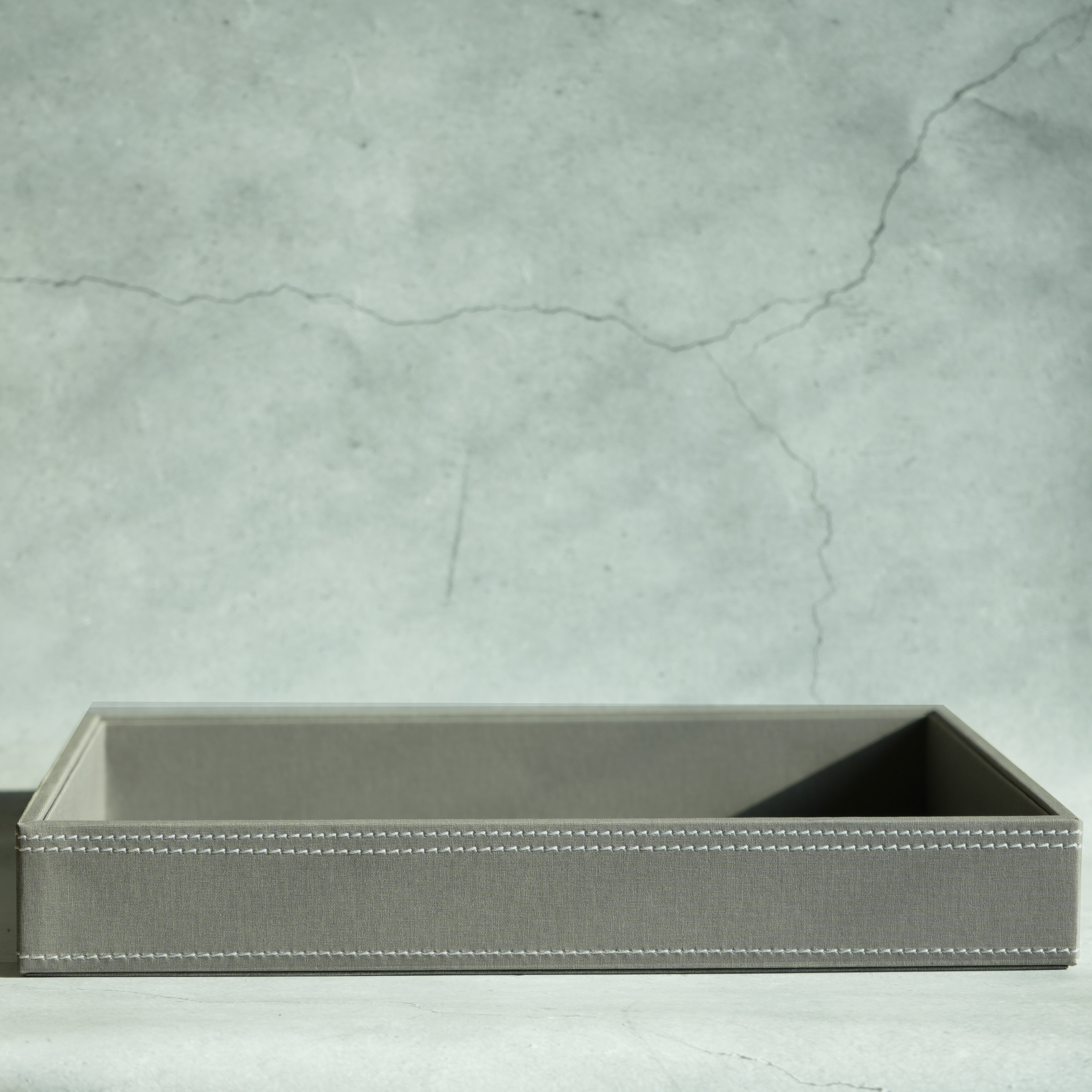 Stone Gray PU Leather Serving Tray - Large