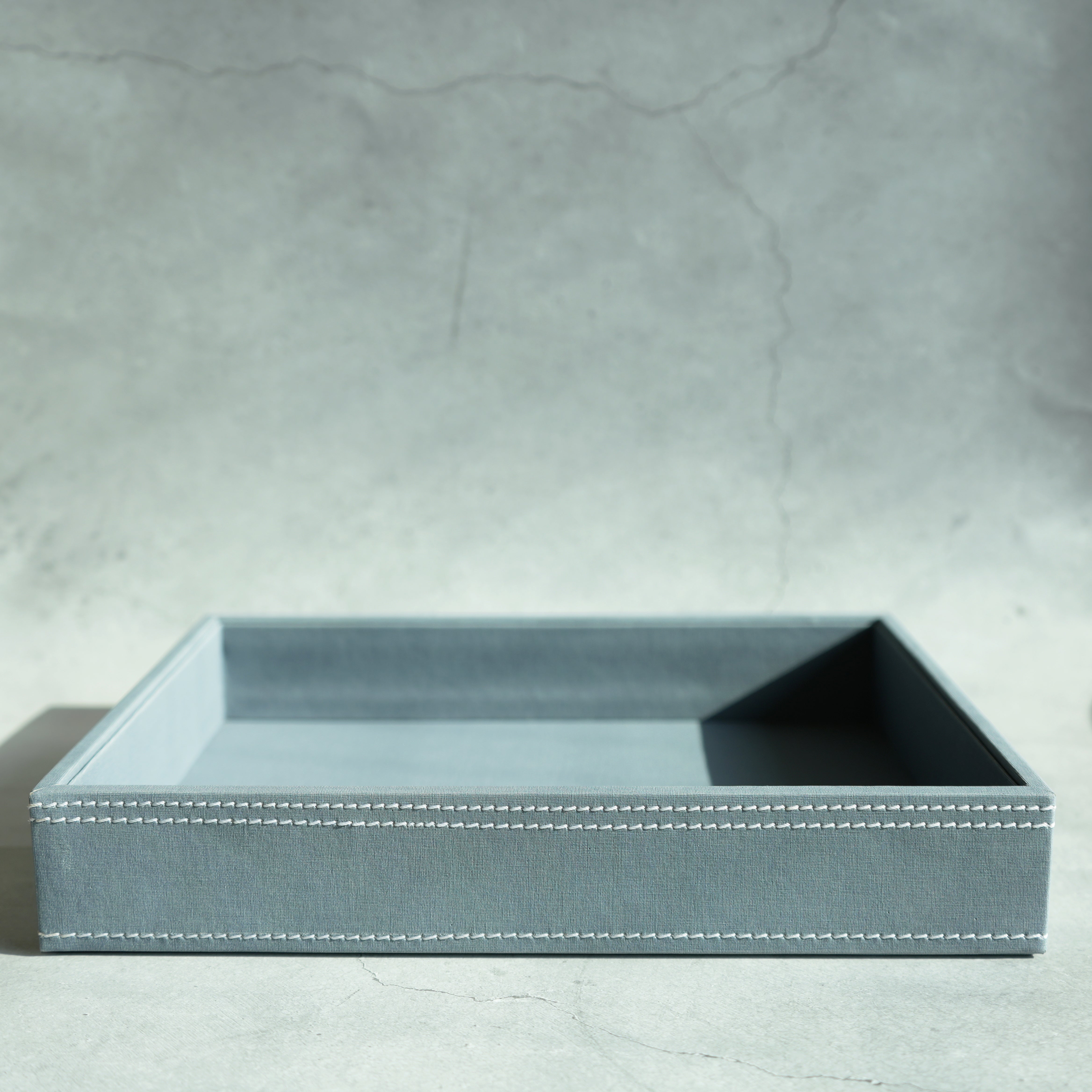 Powder Blue PU Leather Serving Tray - Medium
