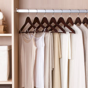 Wooden Shirt Hanger with Ribbed Bar- Umber