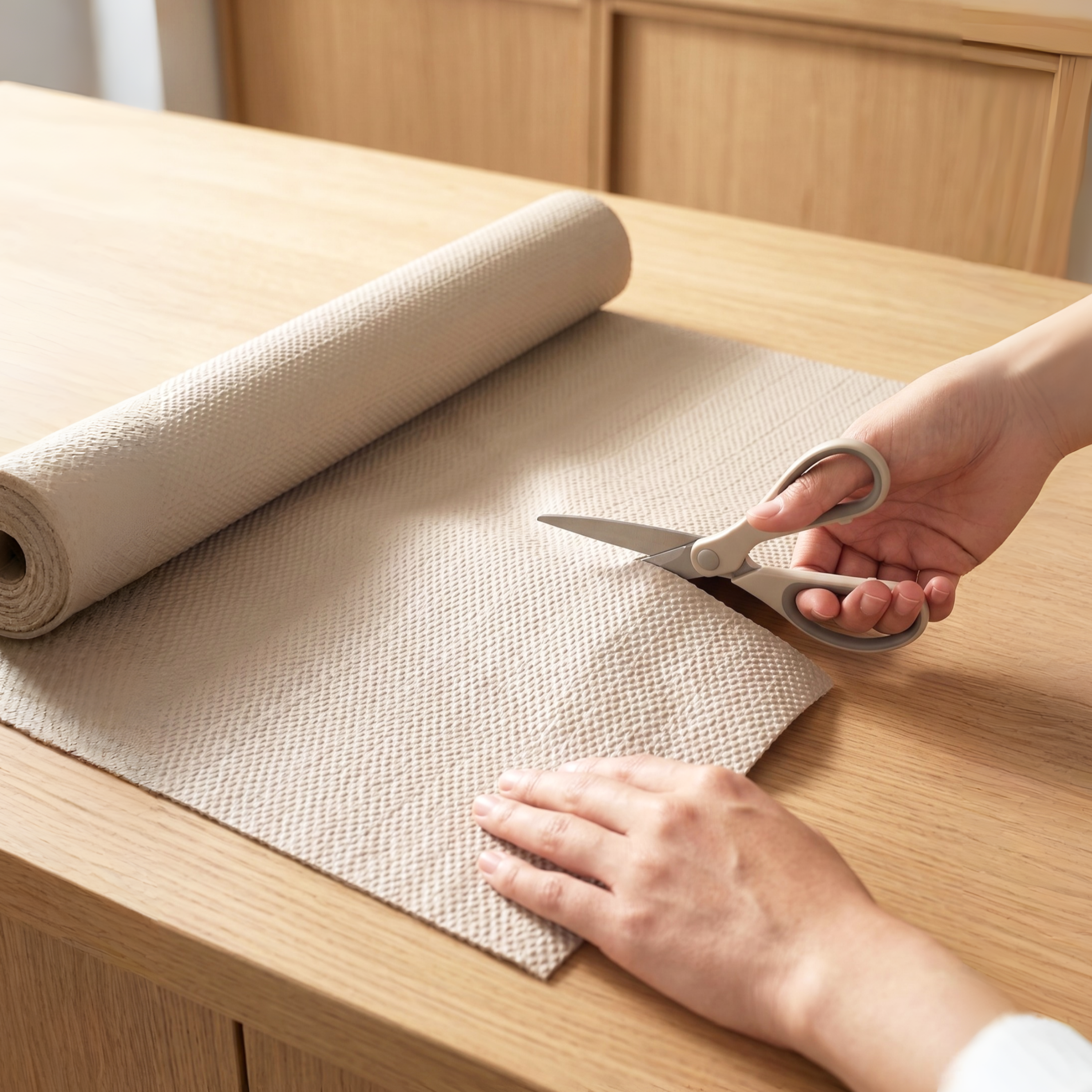 PVC Anti-Slip Shelf Liner- Taupe