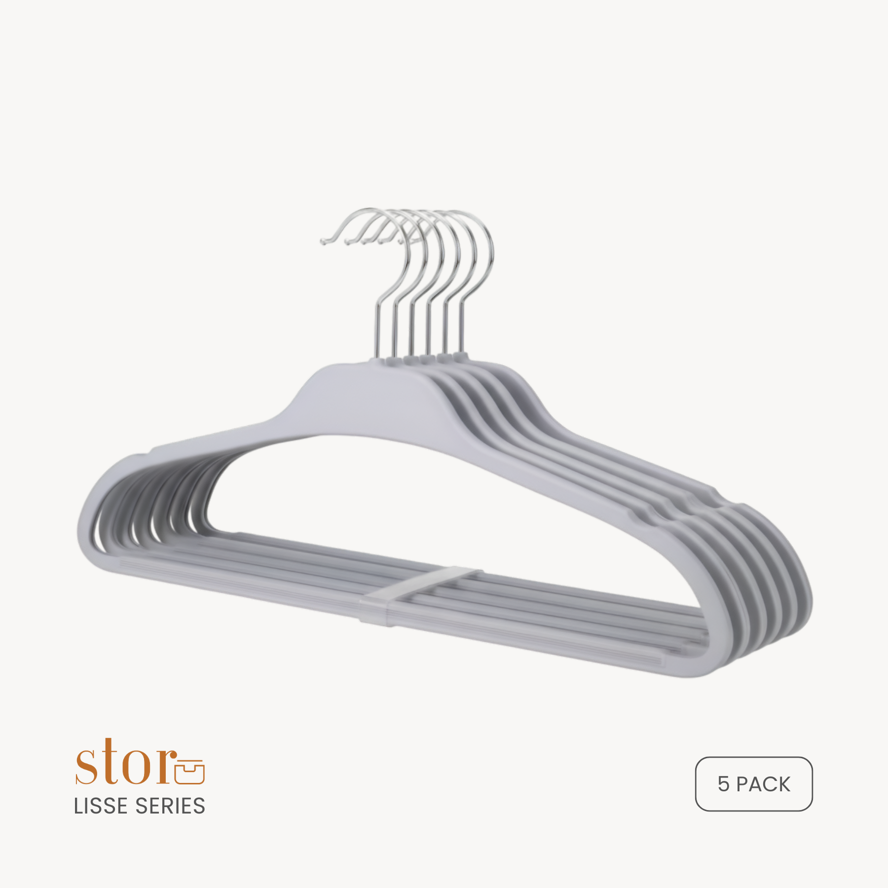 Premium Rubberized Hangers- Ash Gray