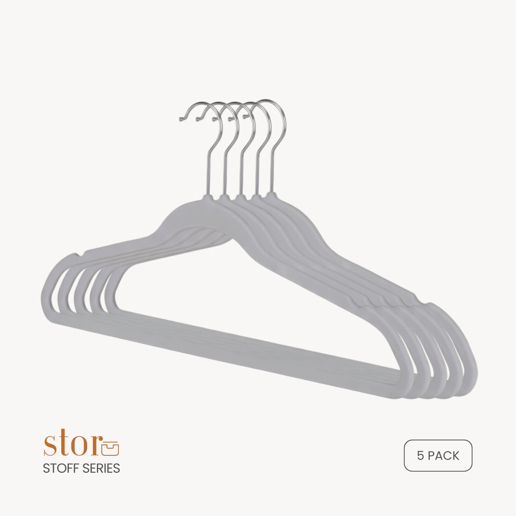 Premium velvet hangers in ash gray