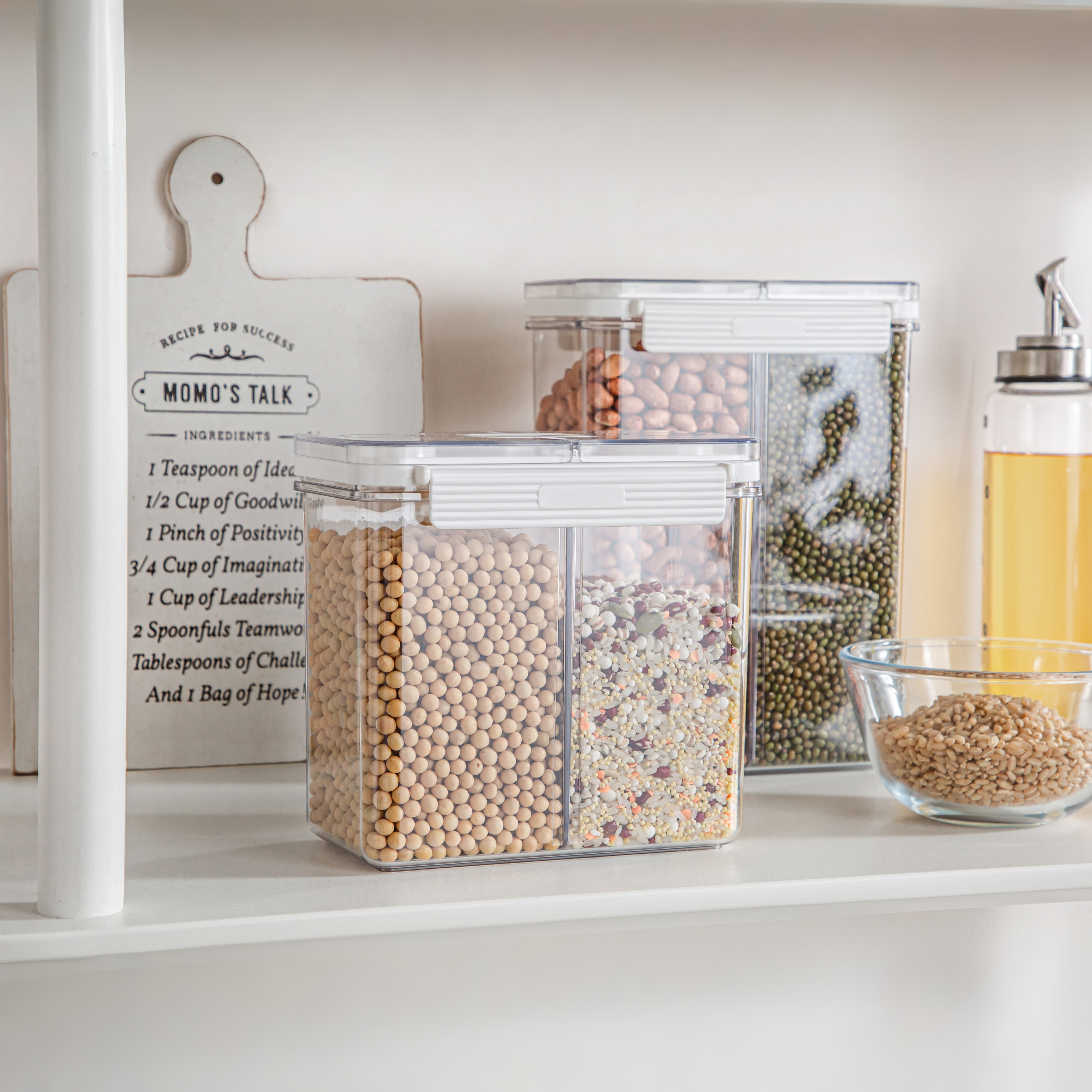 Dual Compartment Dry Food Storage Container- 3.2L