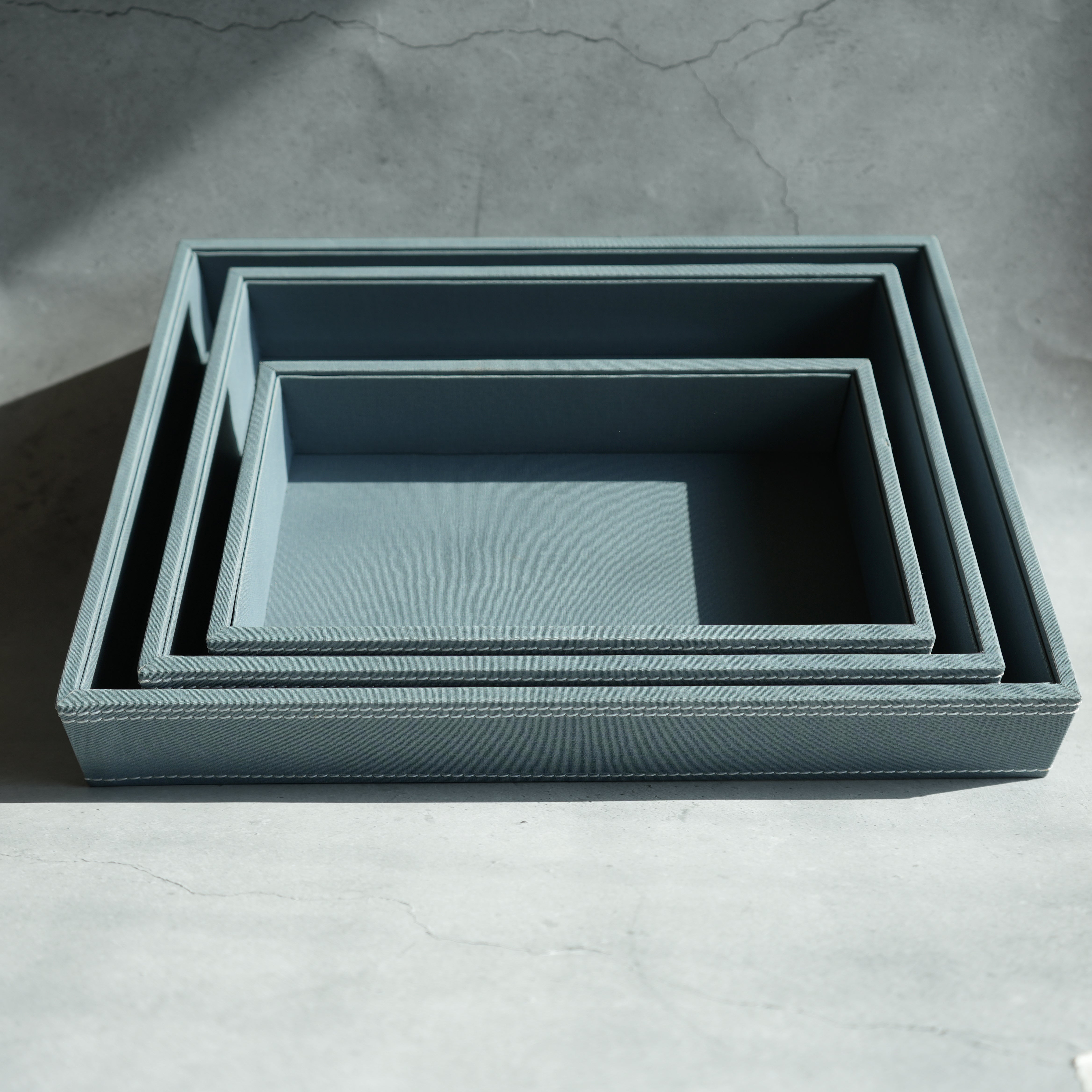Powder Blue PU Leather Serving Tray - Large