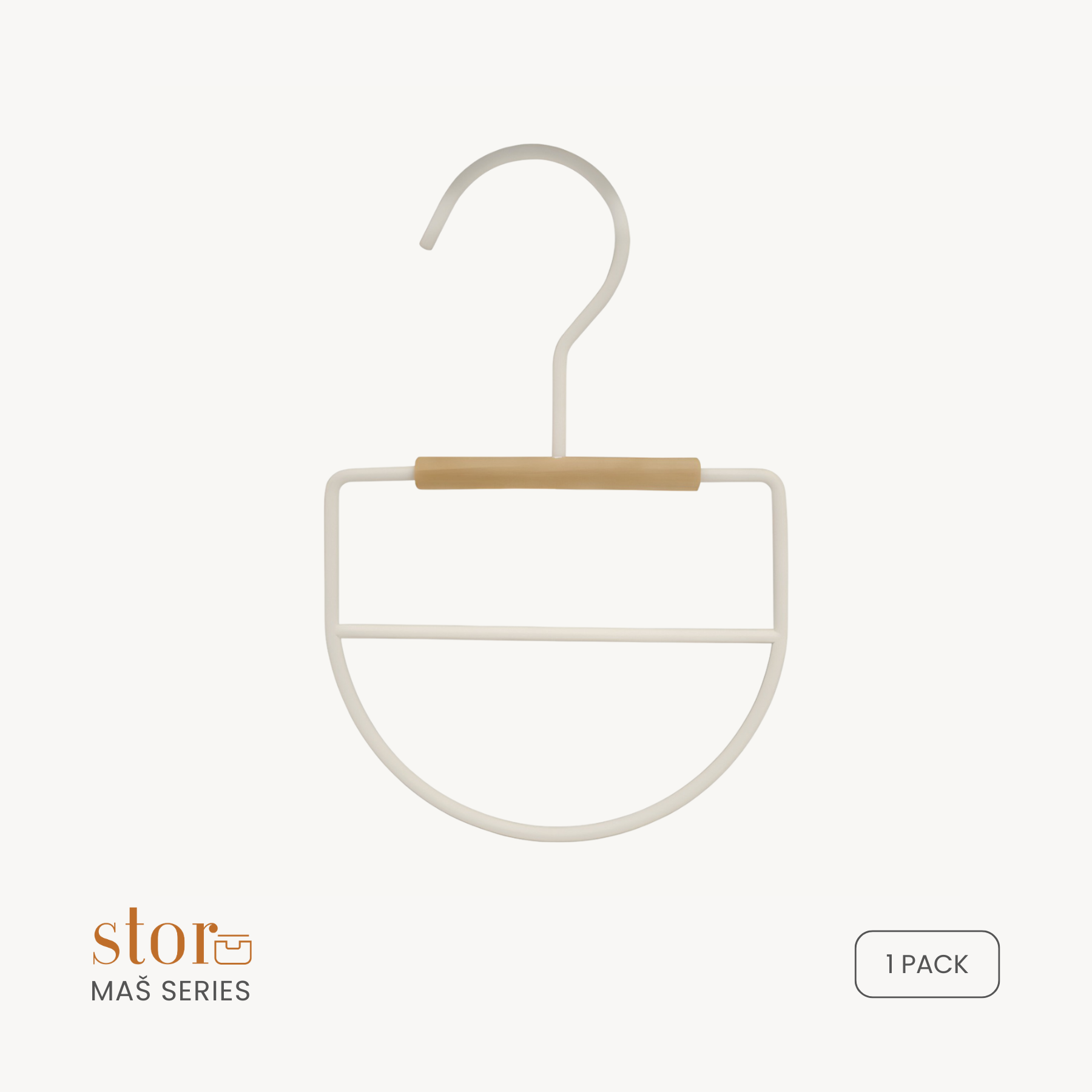 Metal Tie/ Scarf Hanger- Ecru + Natural