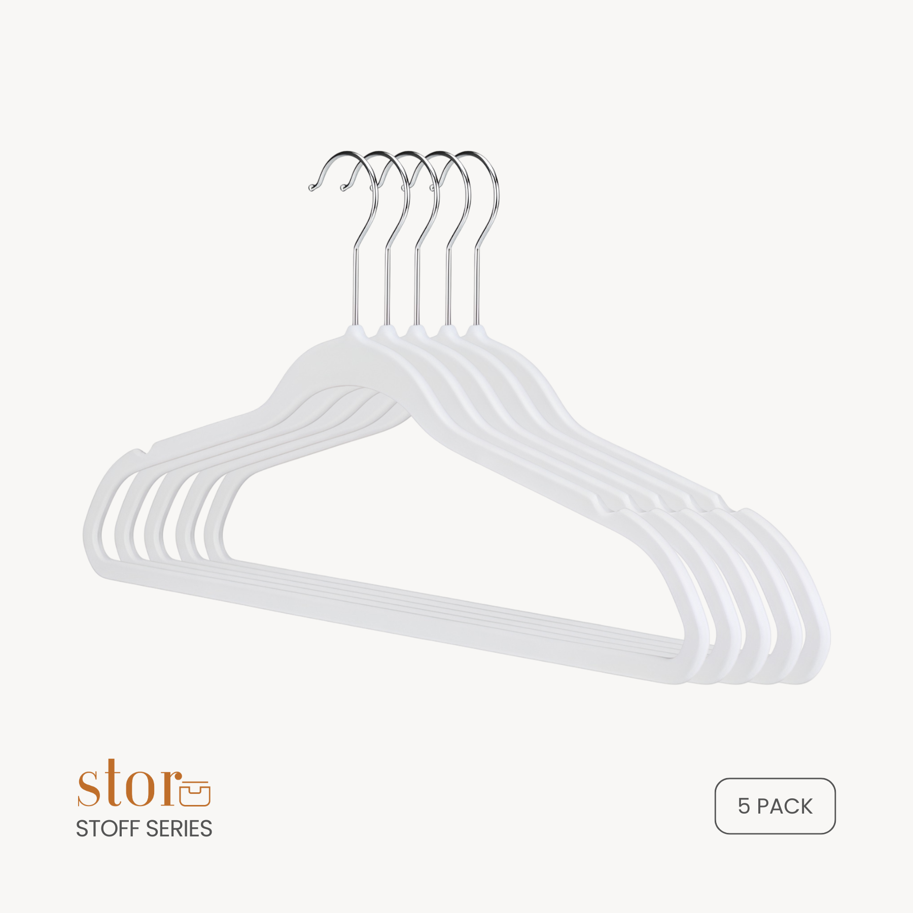 Non-slip ecru white velvet hangers