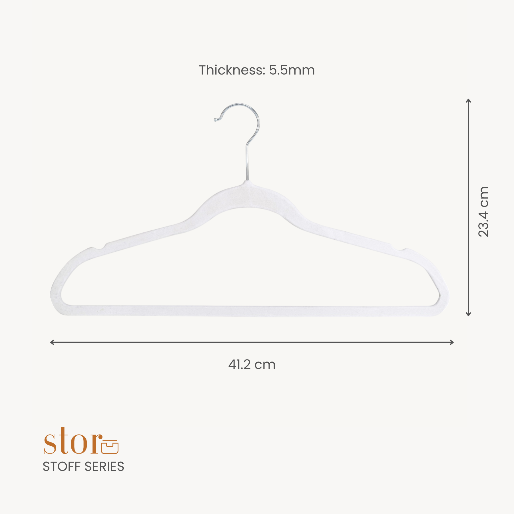 Premium velvet hangers in white