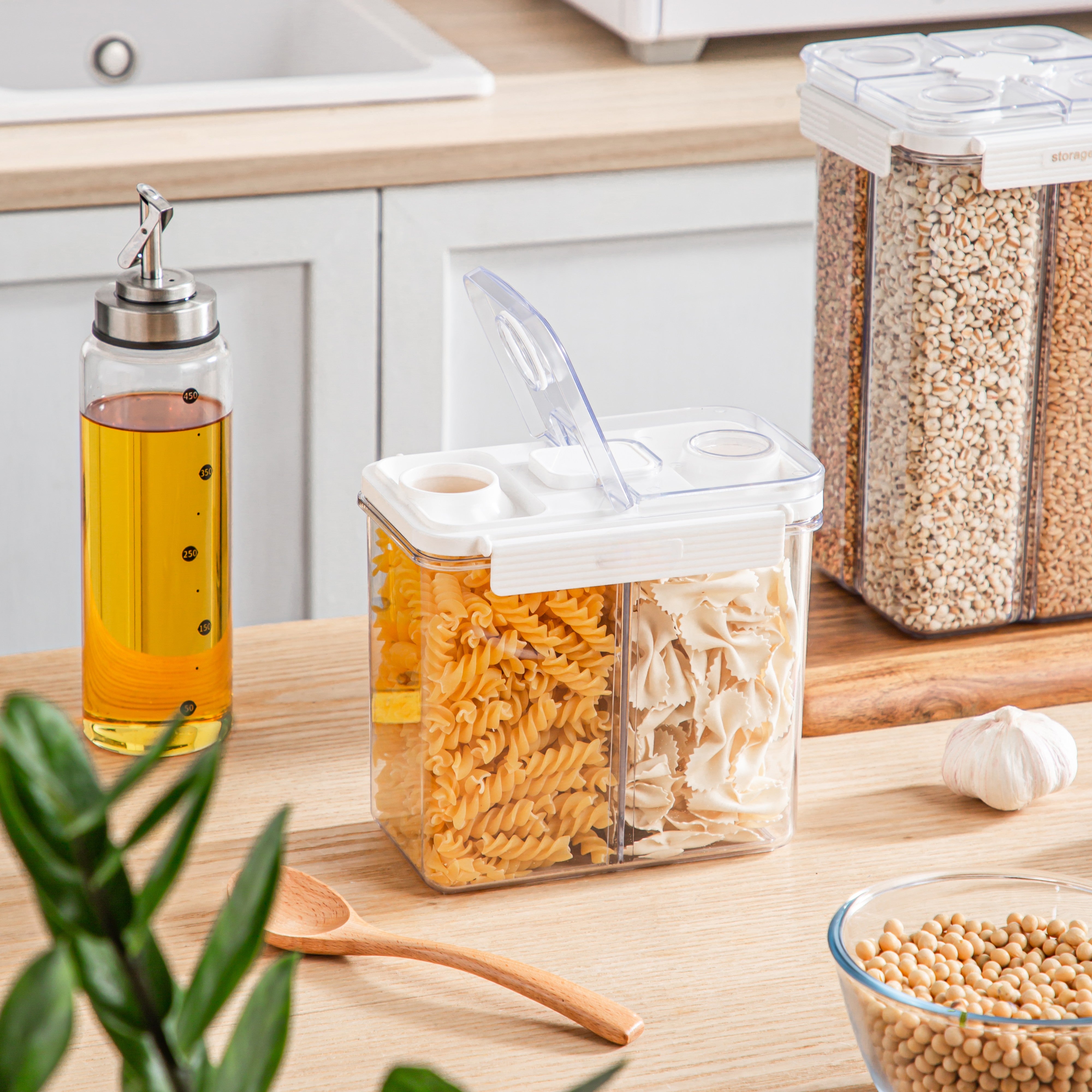 Dual Compartment Dry Food Storage Container- 4.5L