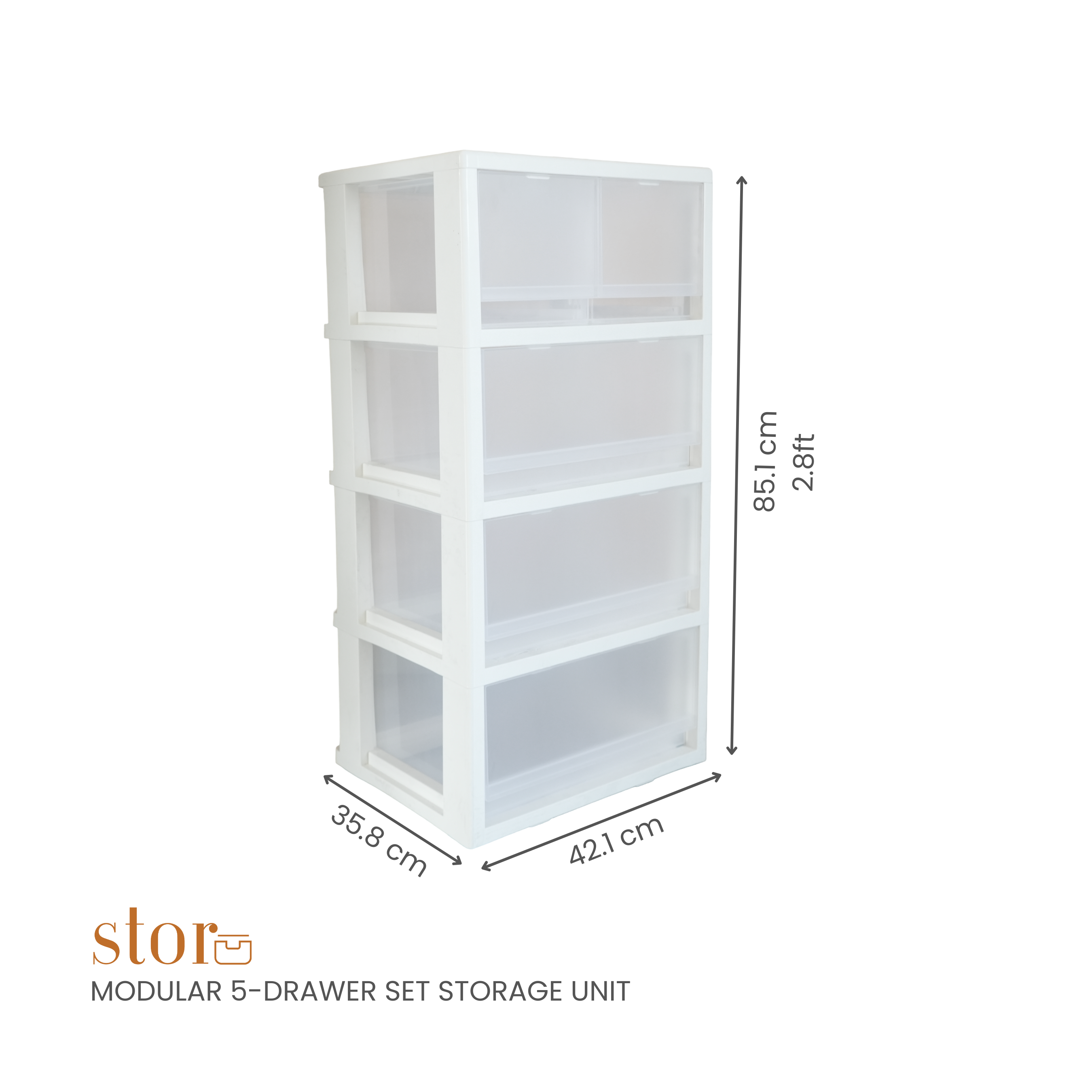 Modular 5-Drawer Set Storage Unit
