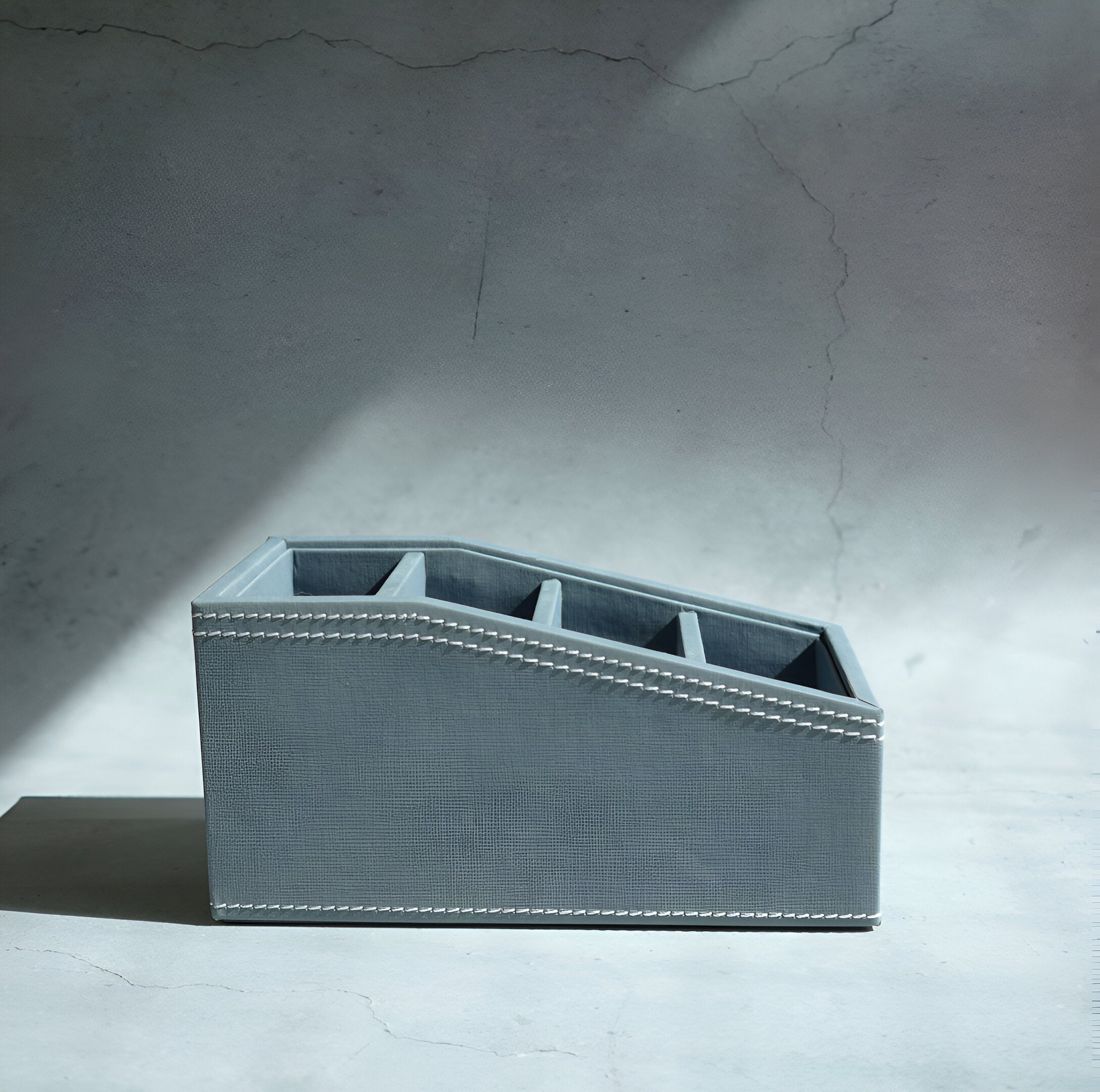 Powder Blue PU Leather Remote Control Organiser