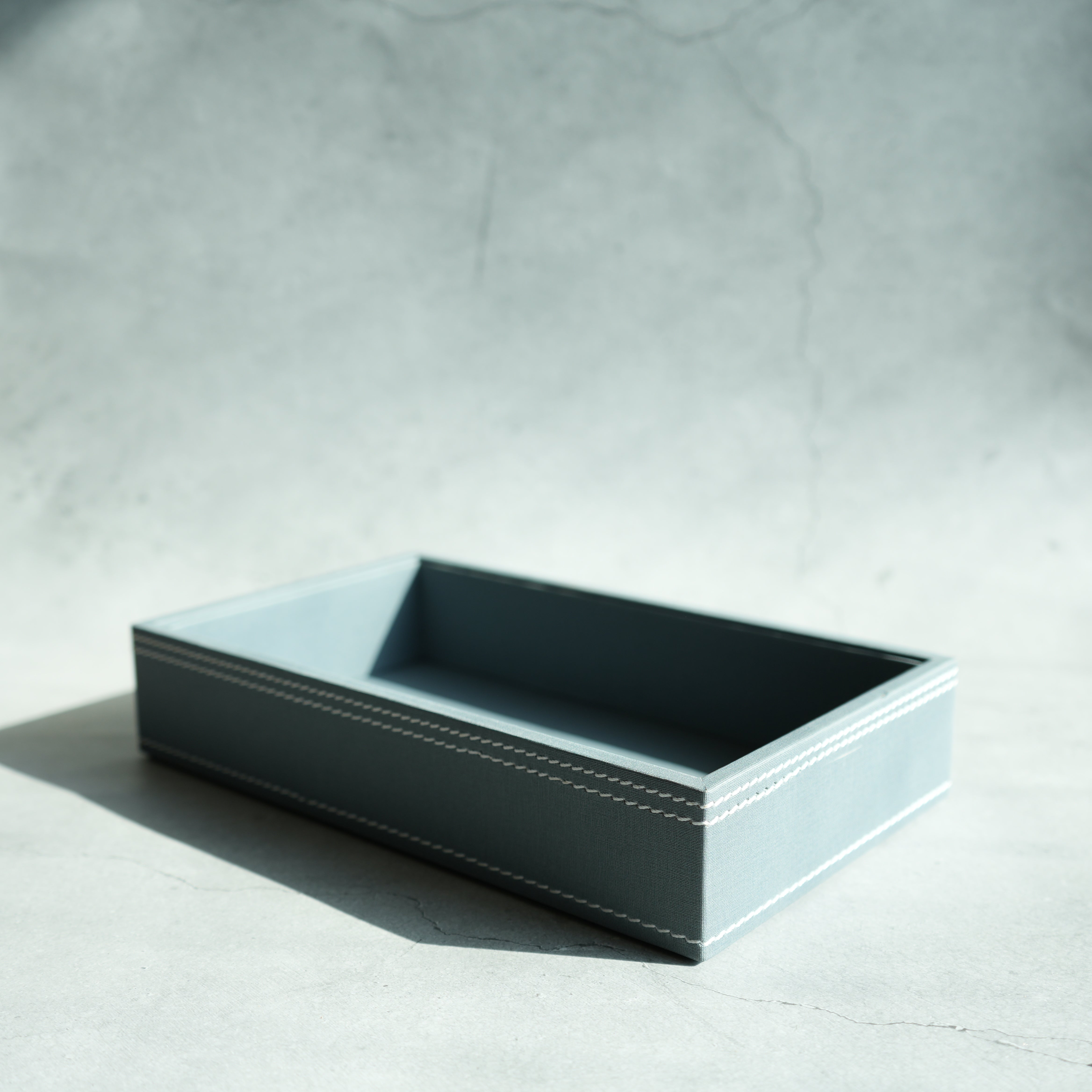 Powder Blue PU Leather Serving Tray - Small