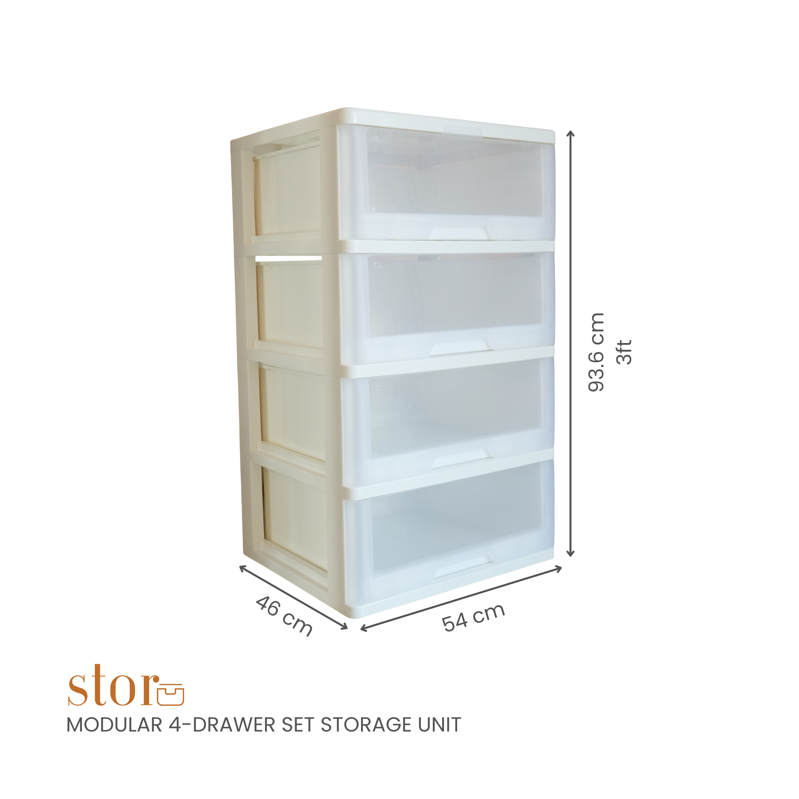 Modular 4-Drawer Set Storage Unit