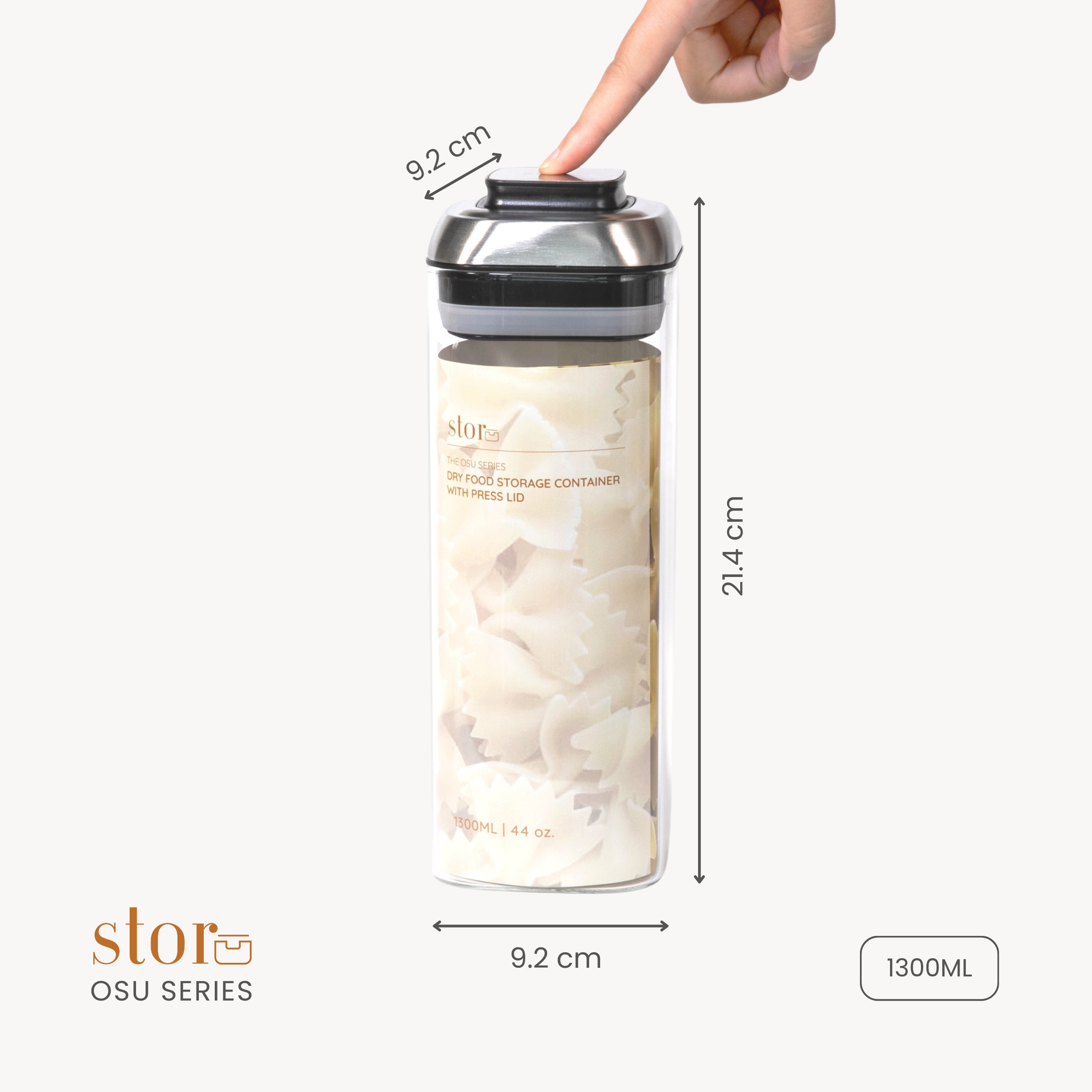 Glass Storage Container with Press Lid- 1300ML