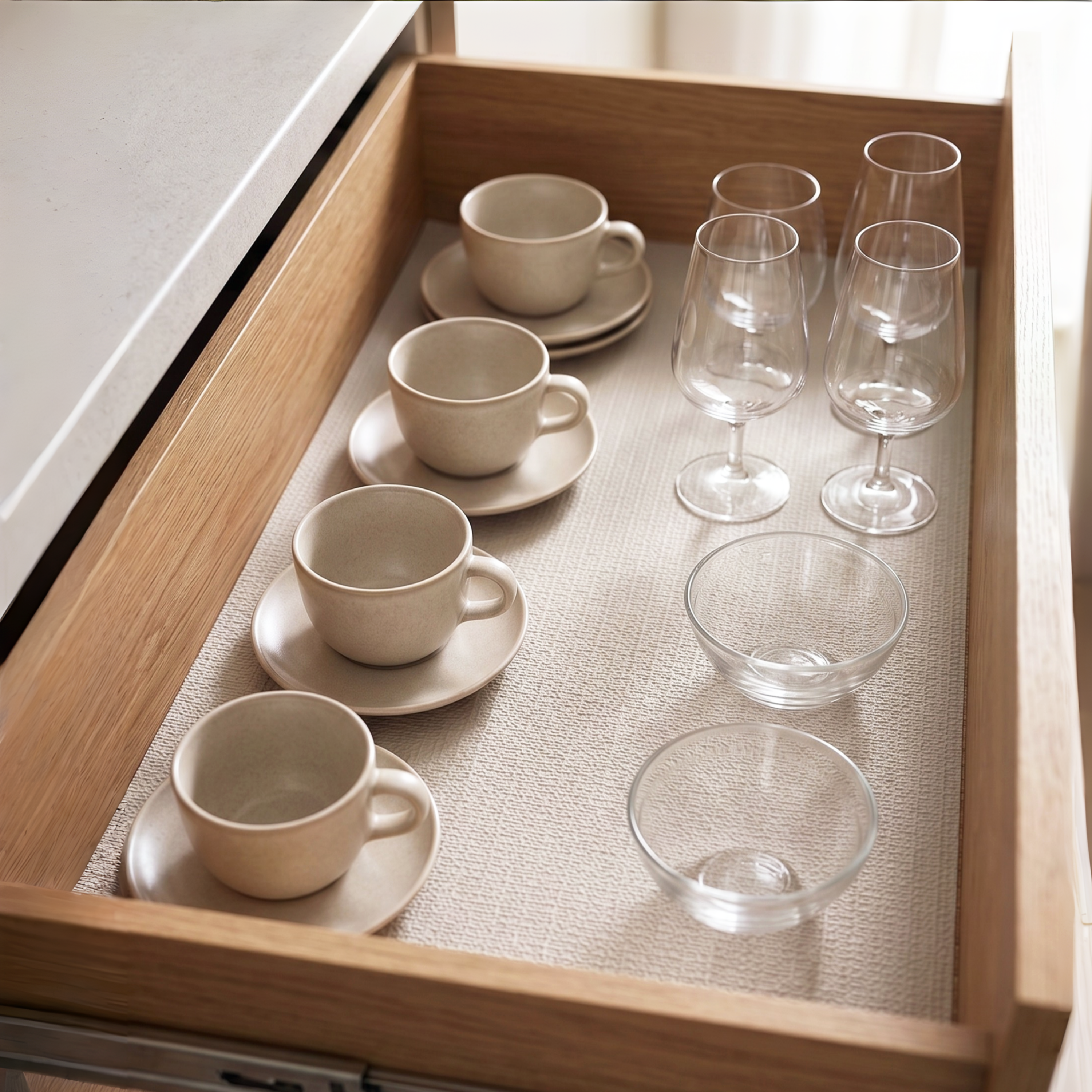PVC Anti-Slip Shelf Liner- Taupe