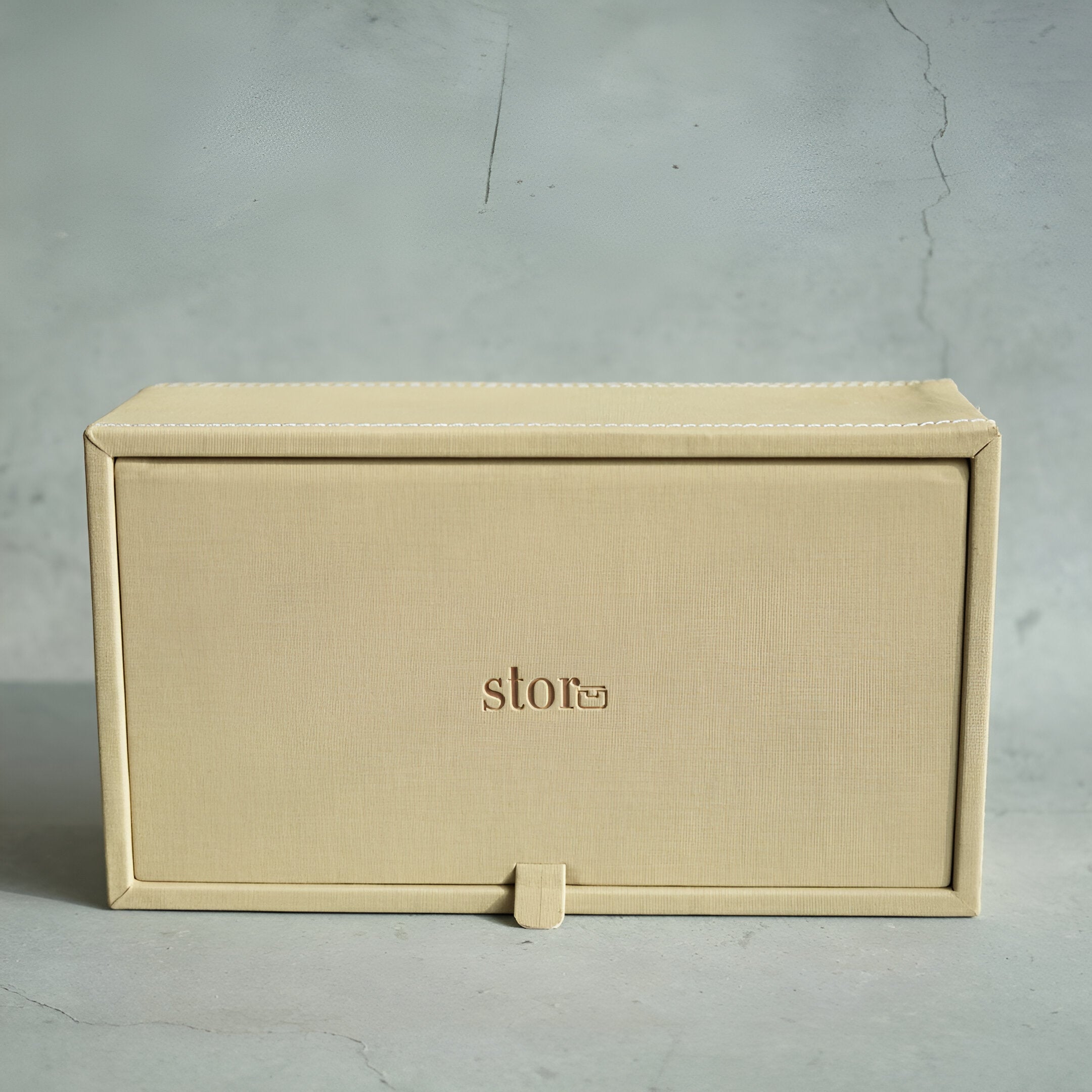 Sand Beige PU Leather Tissue Box - Rectangle