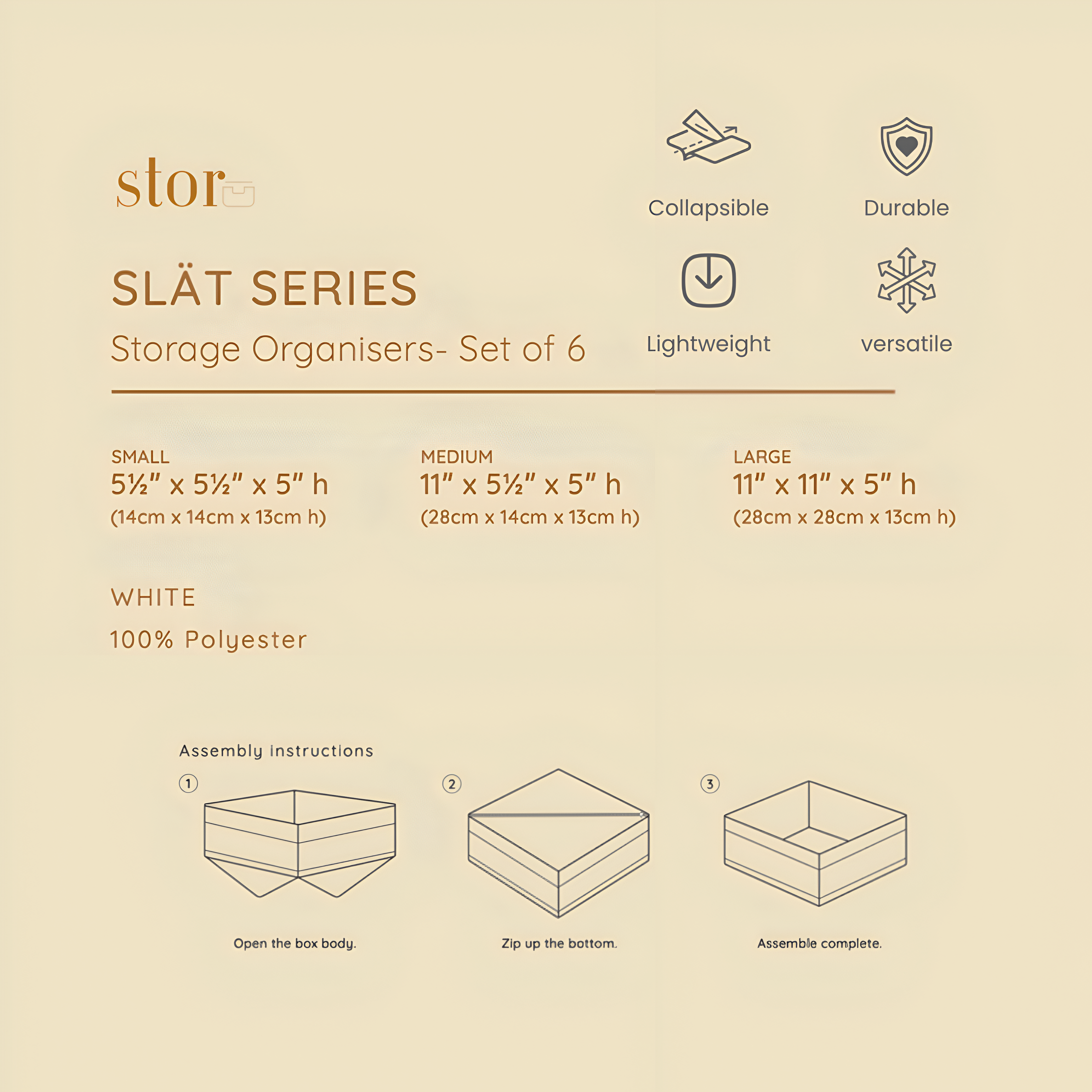 Storage Organisers- Set of 6