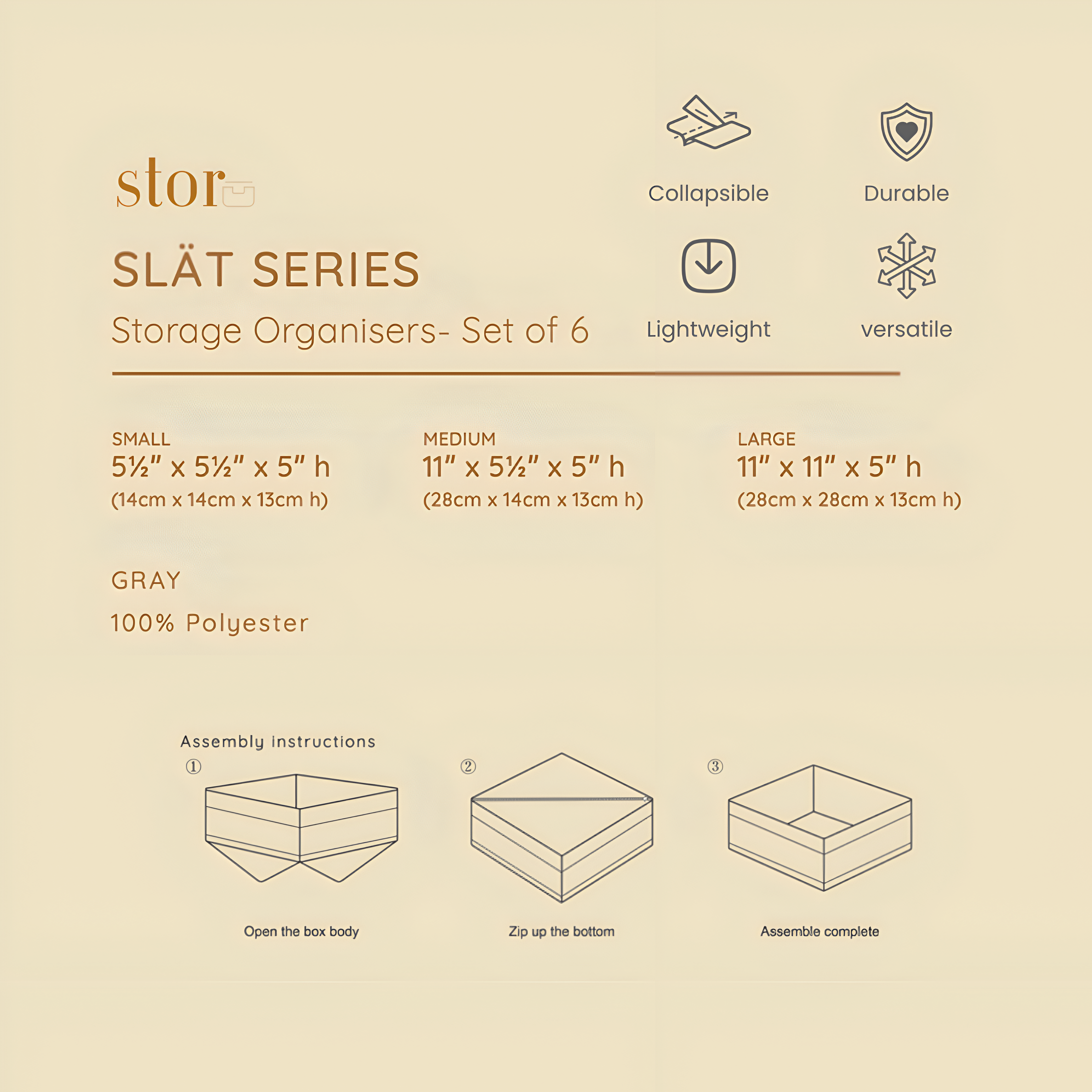 Storage Organisers- Set of 6