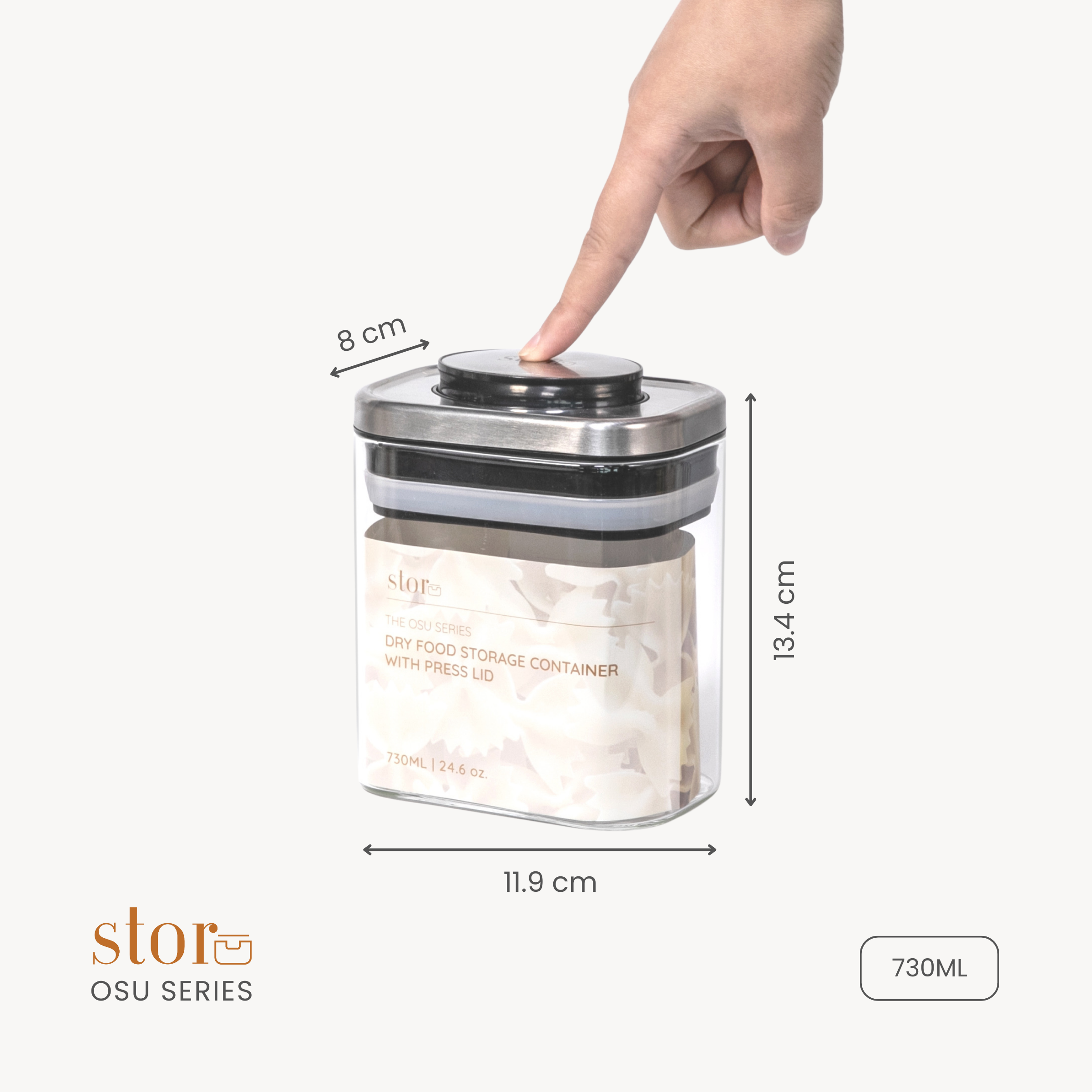 Glass Storage Container with Press Lid- 730ML