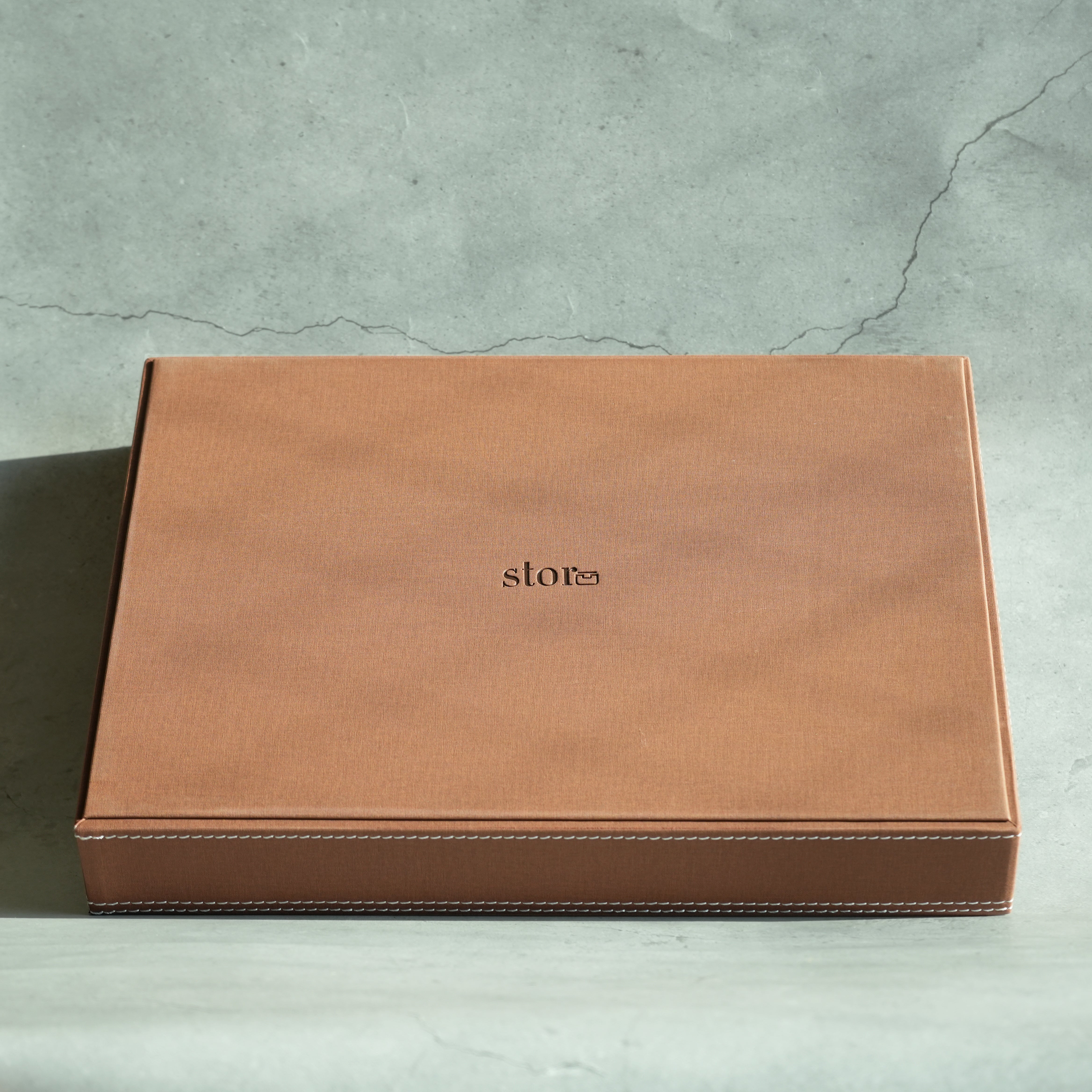 Umber Brown PU Leather Serving Tray - Large
