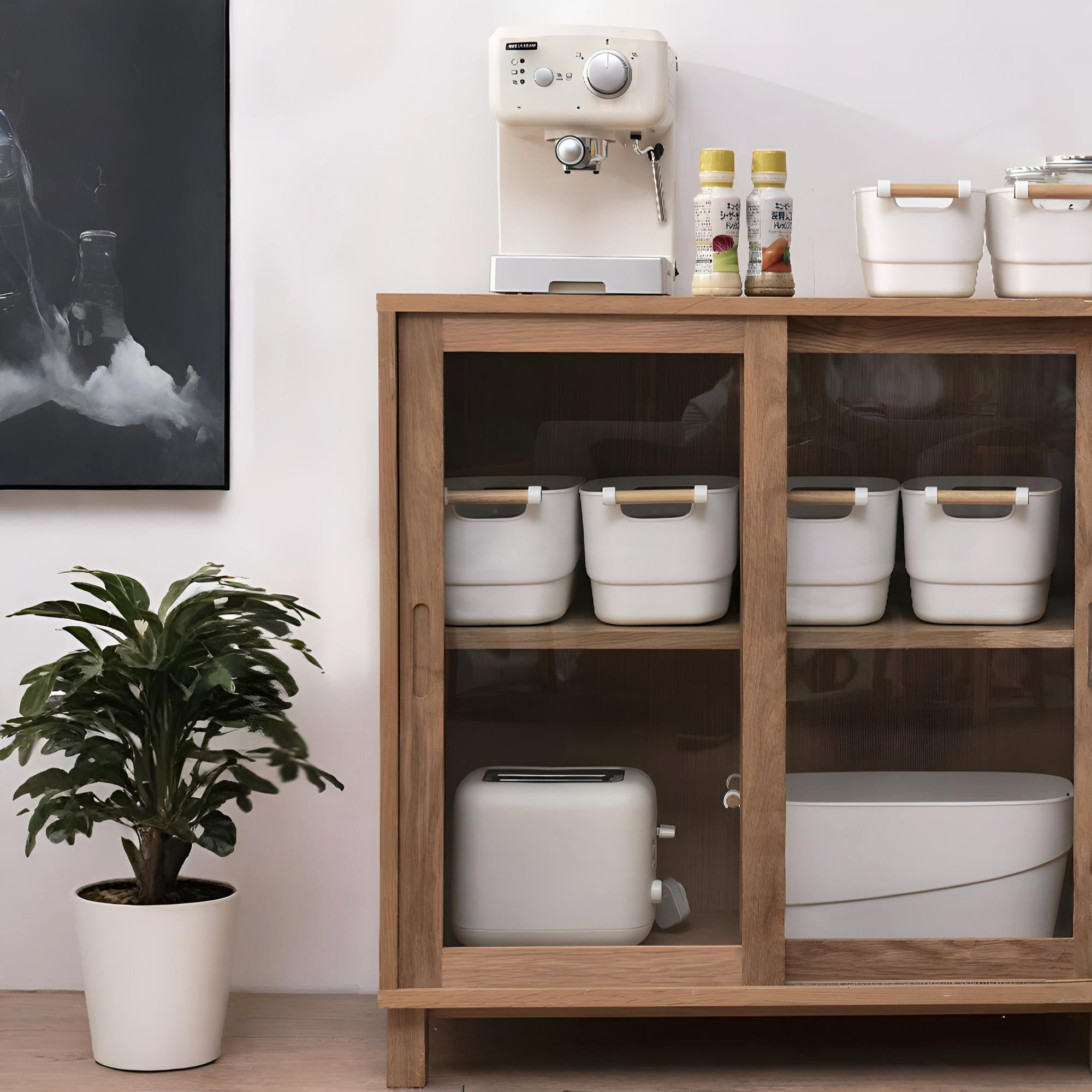 Storage Bin with Wooden Handle- 14.5L