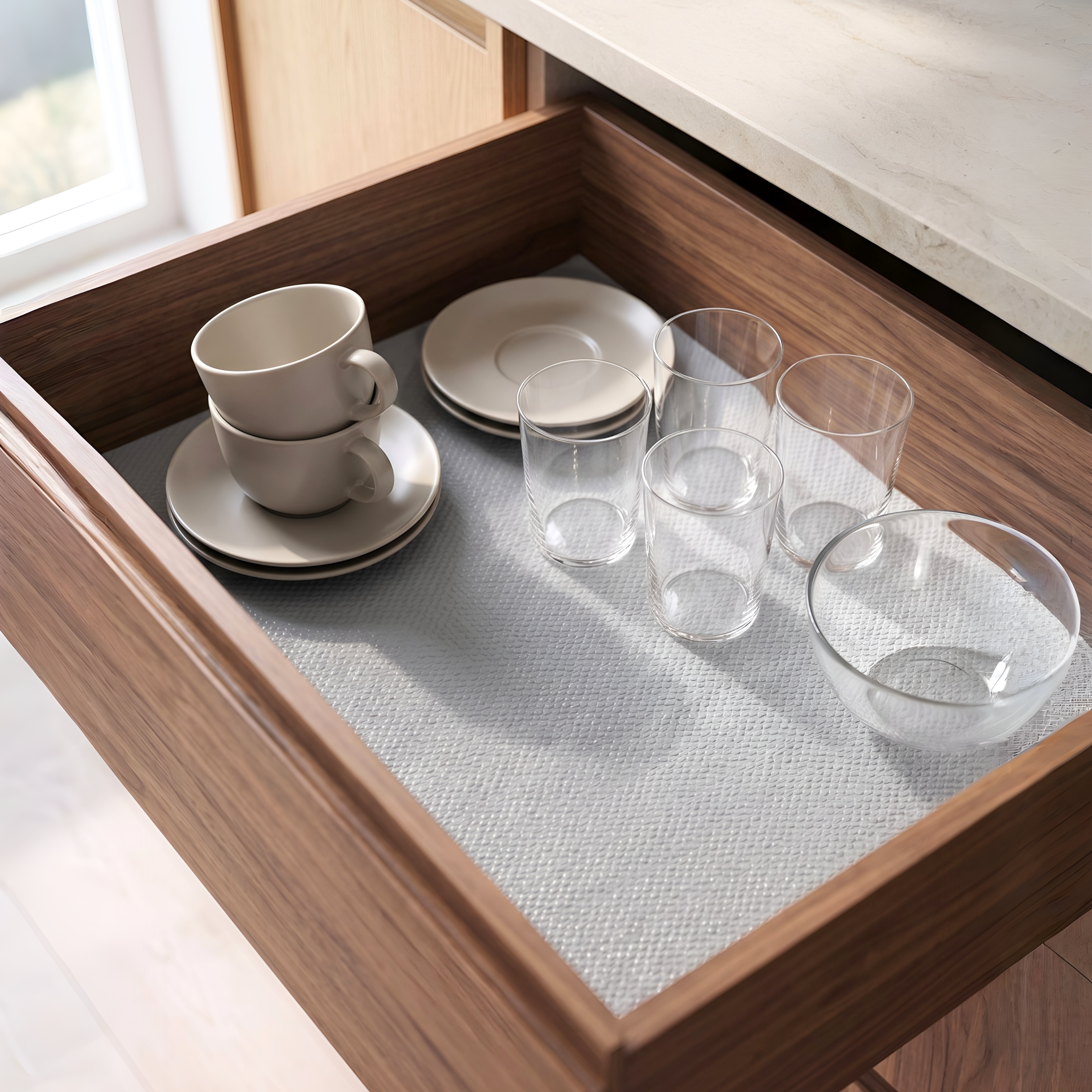 PVC Anti-Slip Shelf Liner- Gray