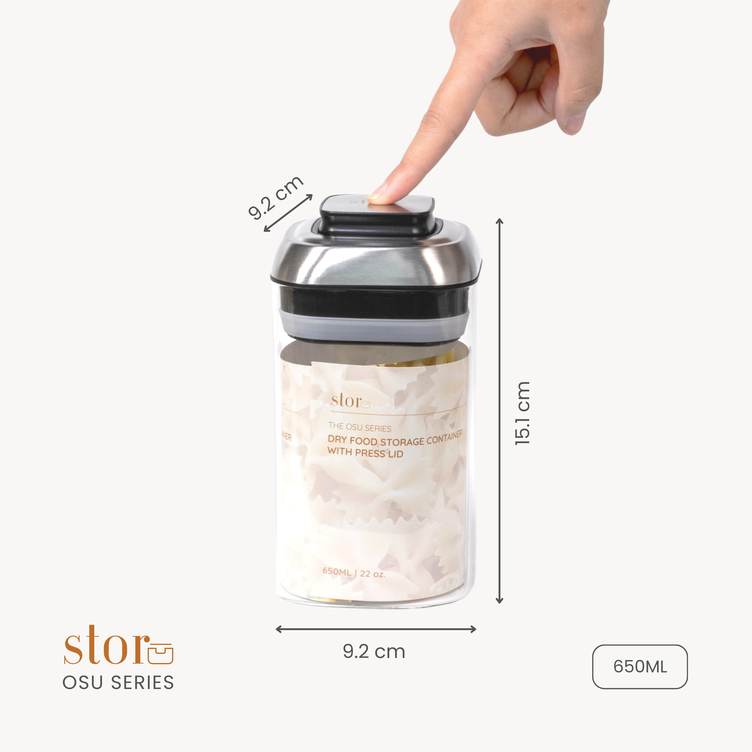 Glass Storage Container with Press Lid- 650ML