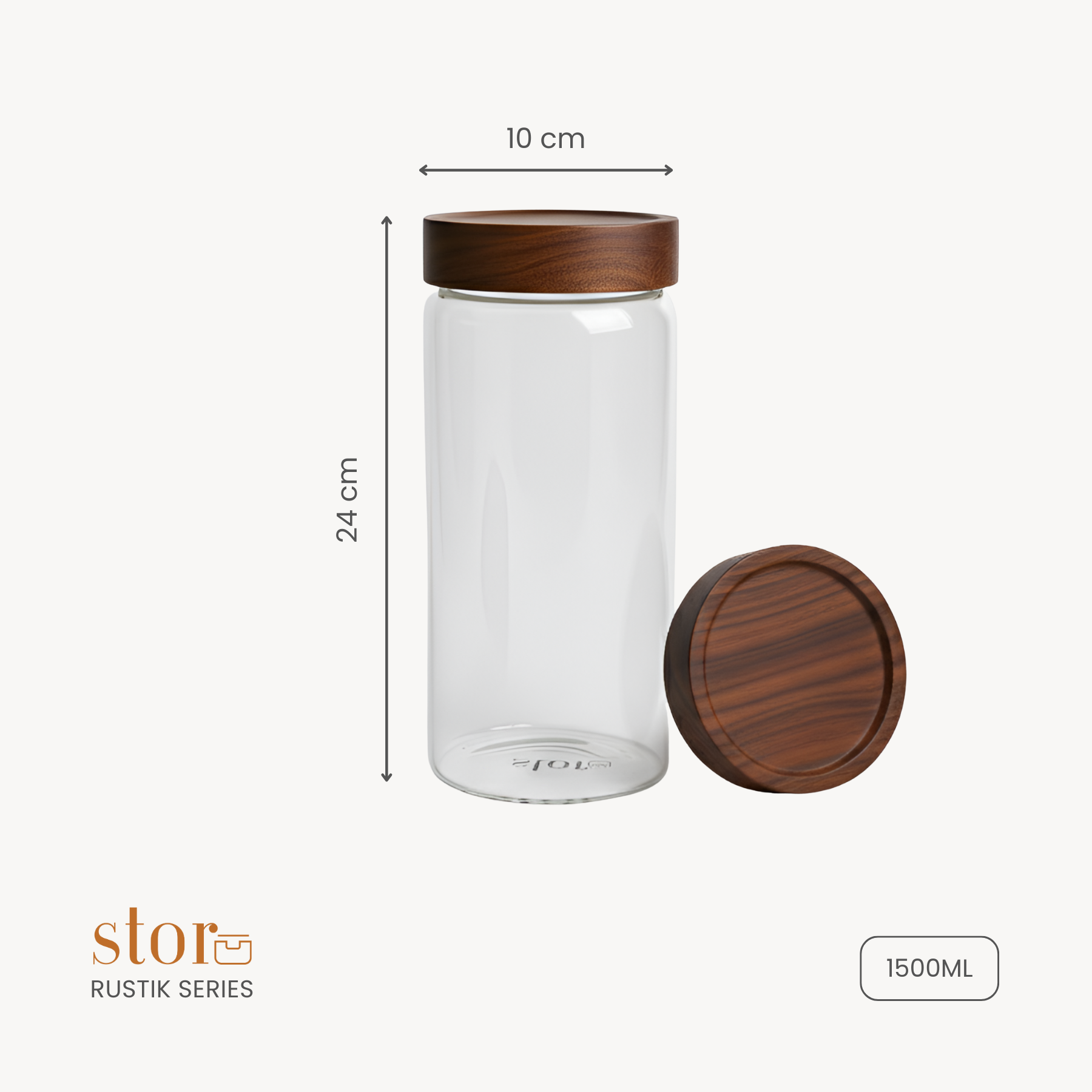Borosilicate Glass Storage Jar 1500ML