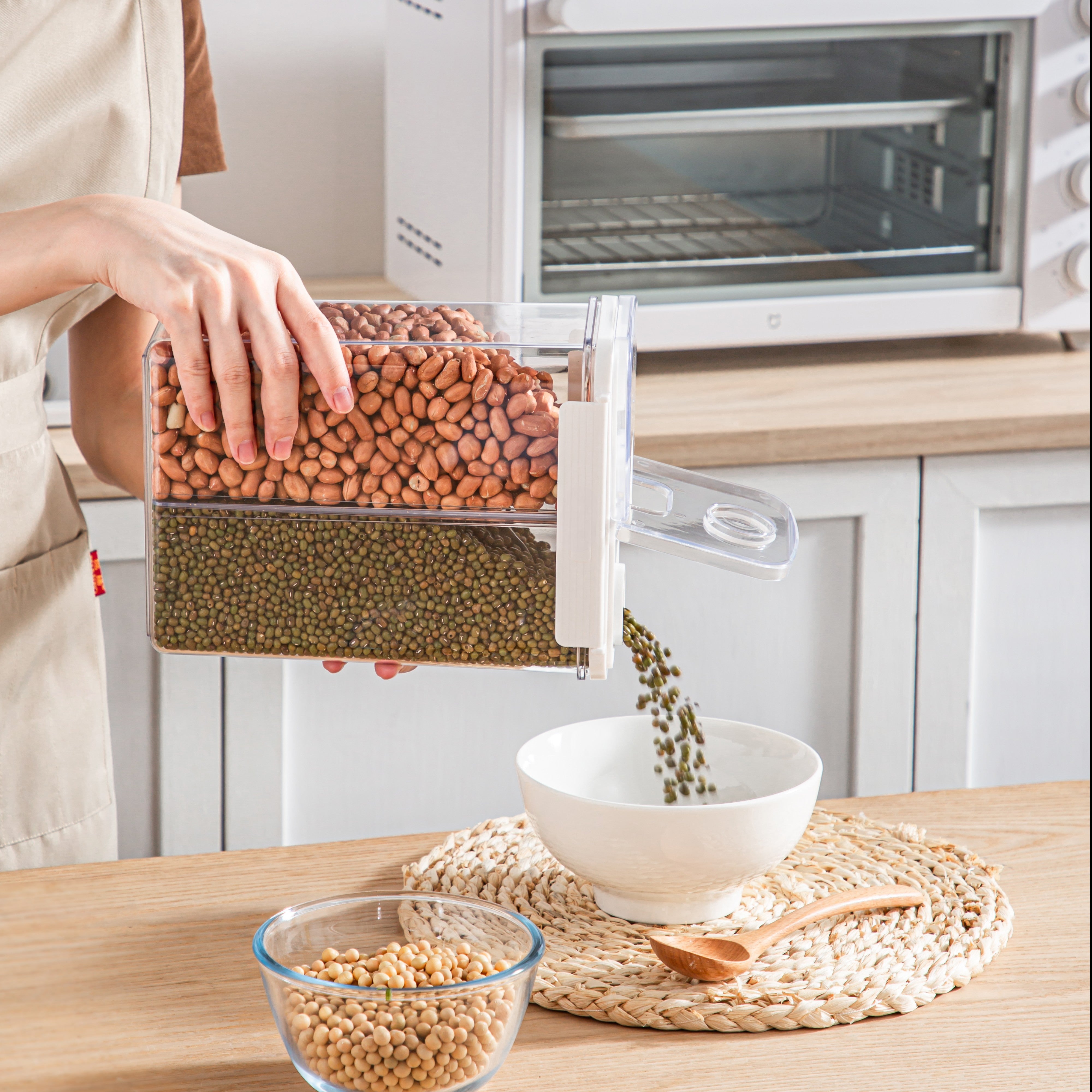 Dual Compartment Dry Food Storage Container- 3.2L