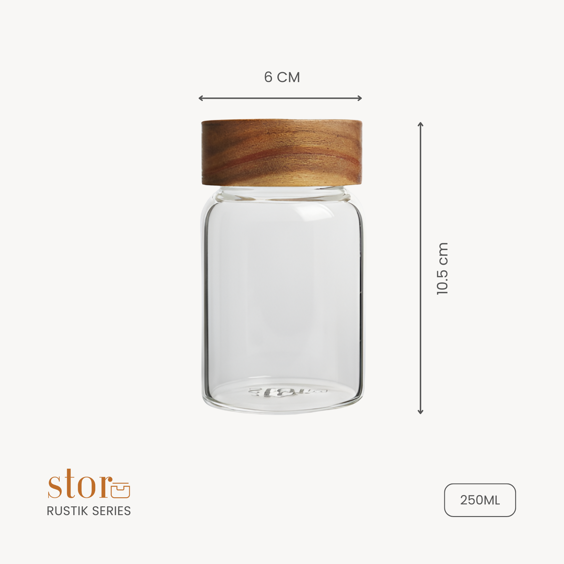 Borosilicate Glass Storage Jar 250ML