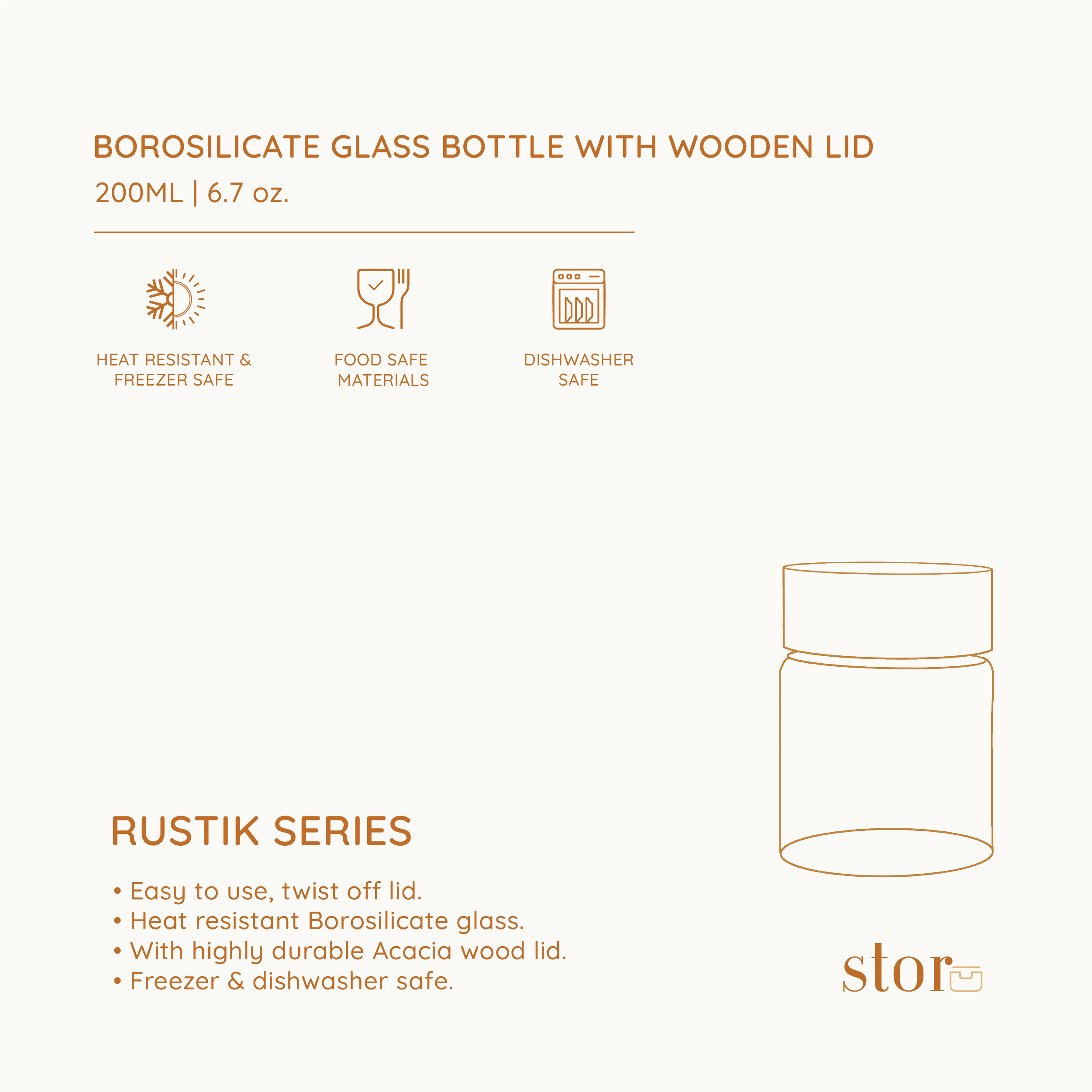 Borosilicate Glass Storage Jar 200M