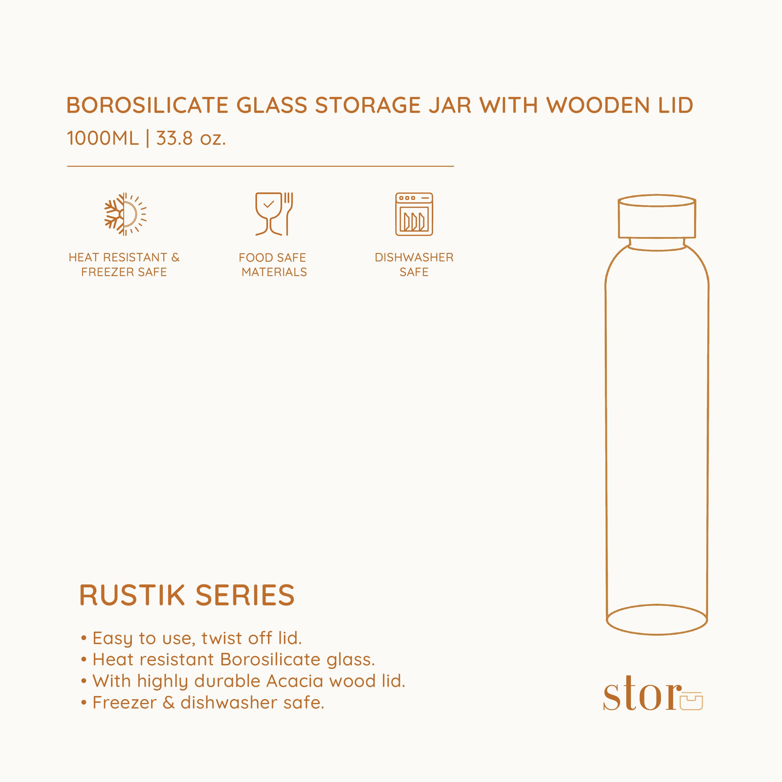 Borosilicate Glass Bottle 1000ML