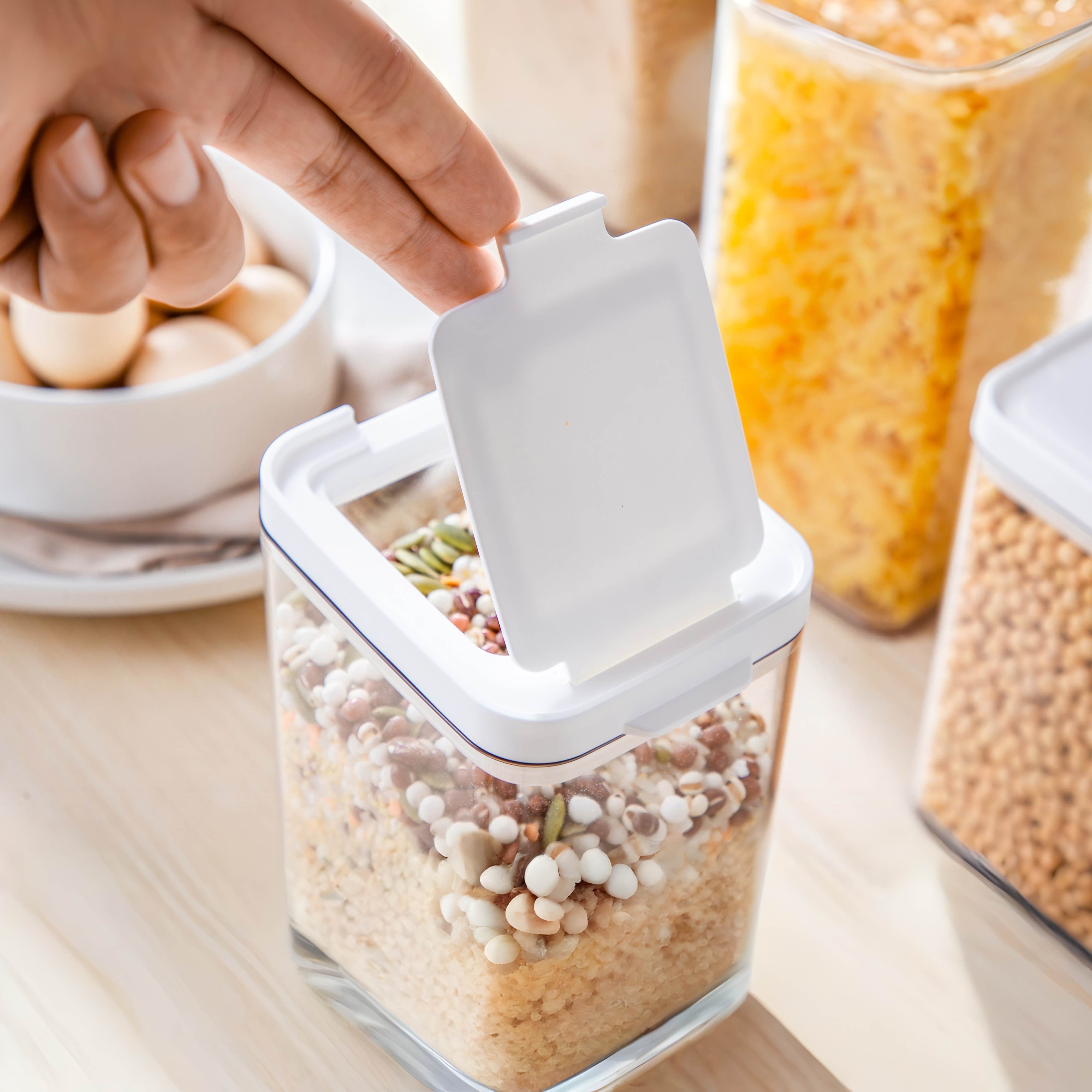 Flip-Lid Dry Food Storage Container- 2.6L