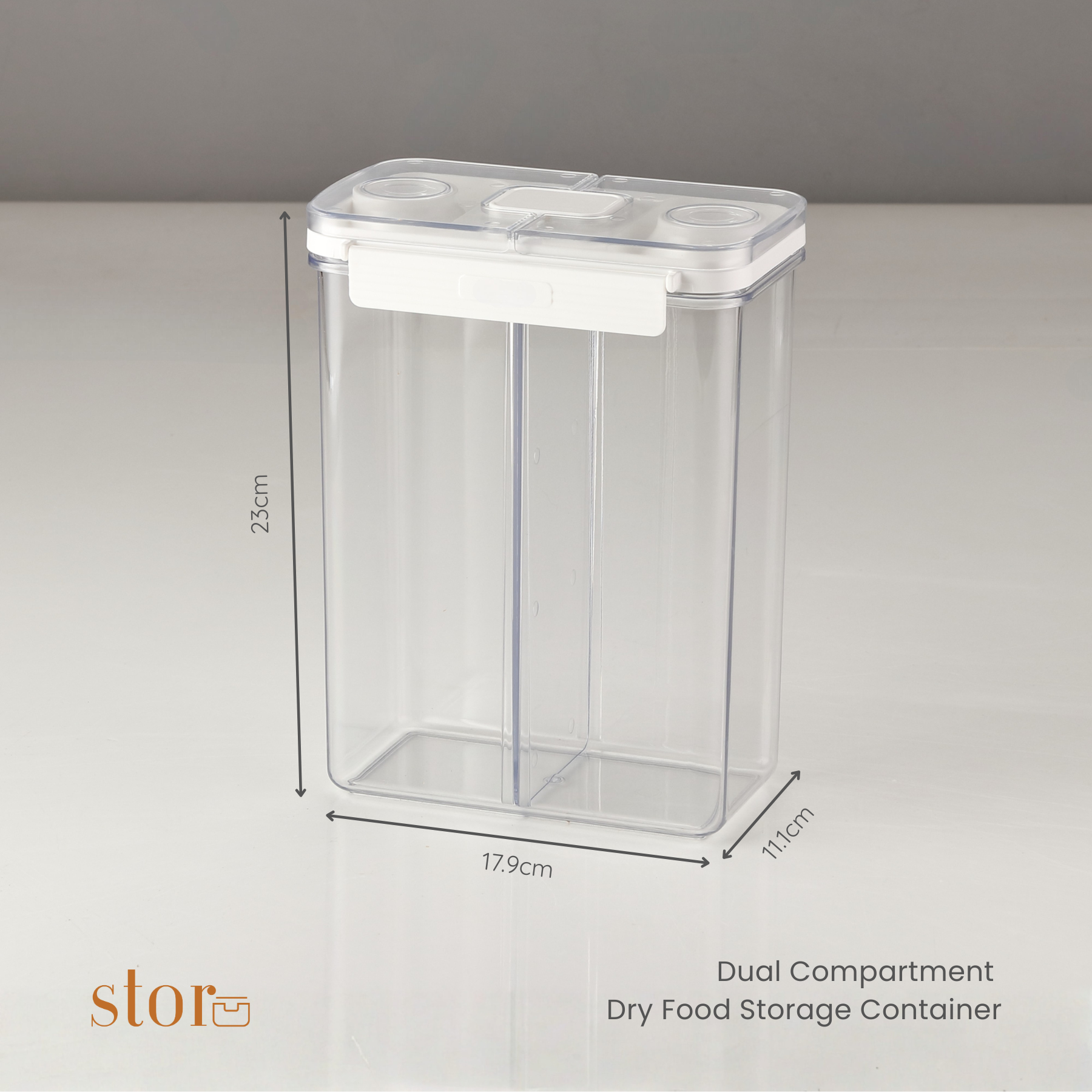 Dual Compartment Dry Food Storage Container- 4.5L