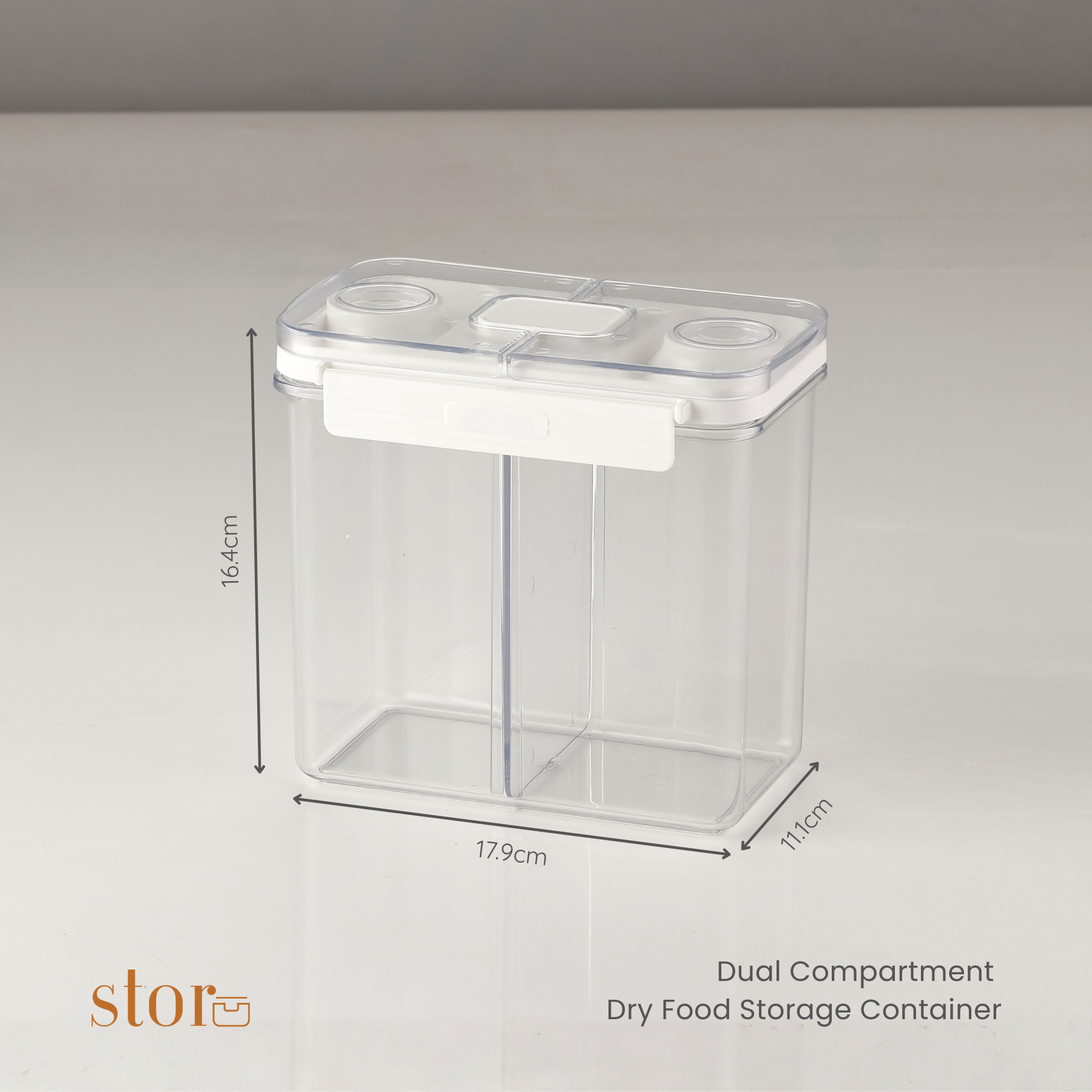Dual Compartment Dry Food Storage Container- 3.2L