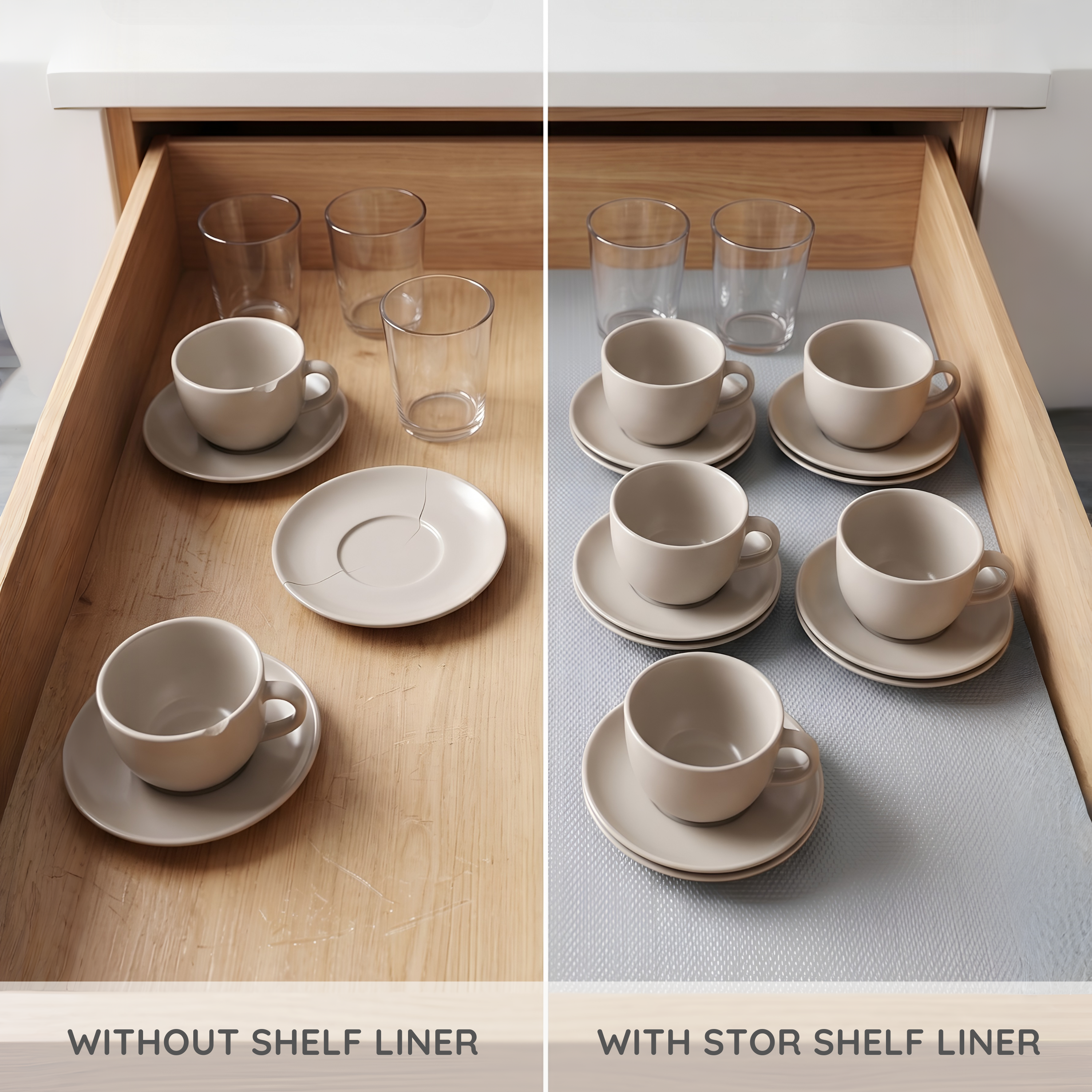 PVC Anti-Slip Shelf Liner- Gray